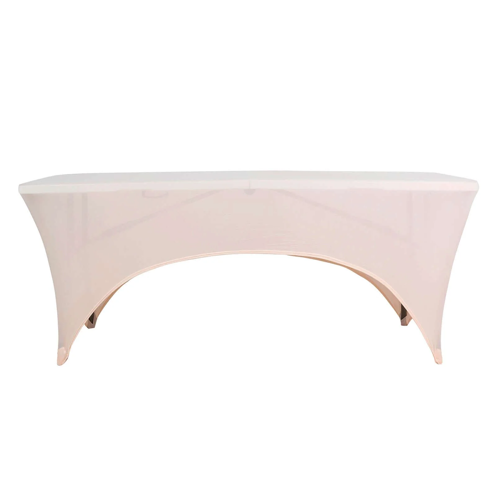 Stretch Spandex Rectangle Tablecloth 6ft Blush - Wrinkle Free Fitted Table Cover - Image 7