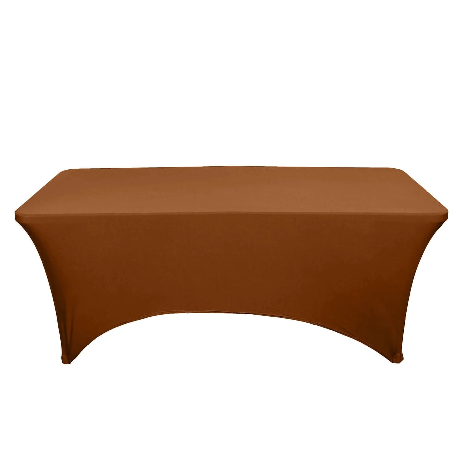 Stretch Spandex Rectangle Tablecloth 6ft Cinnamon Brown - Wrinkle Free Fitted Table Cover - Image 6