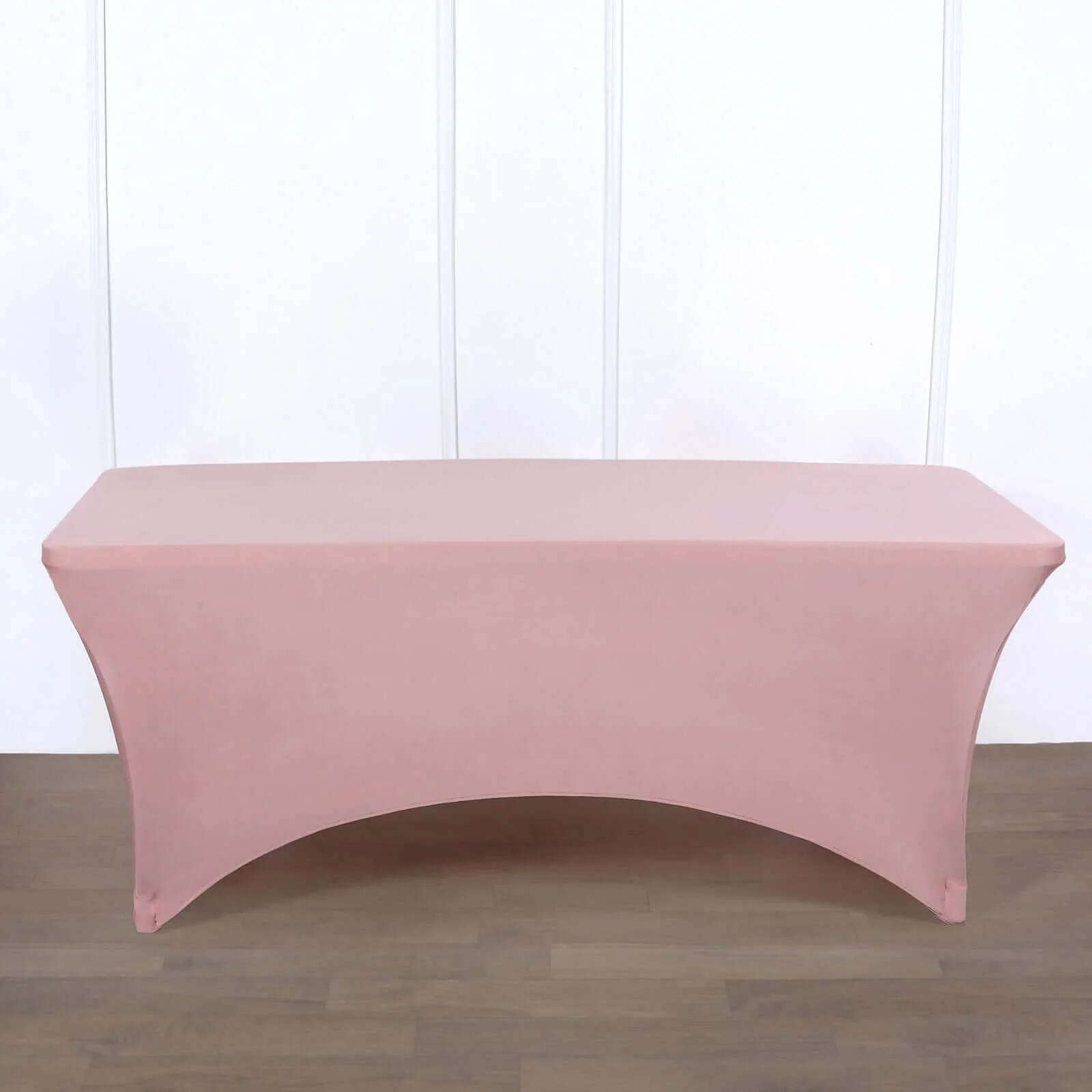 Stretch Spandex Rectangle Tablecloth 6ft Dusty Rose - Wrinkle Free Fitted Table Cover