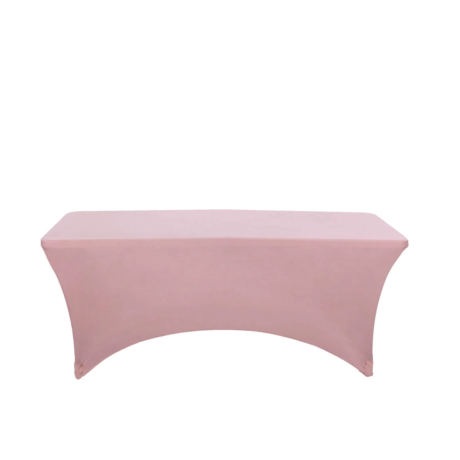 Stretch Spandex Rectangle Tablecloth 6ft Dusty Rose - Wrinkle Free Fitted Table Cover - Image 3