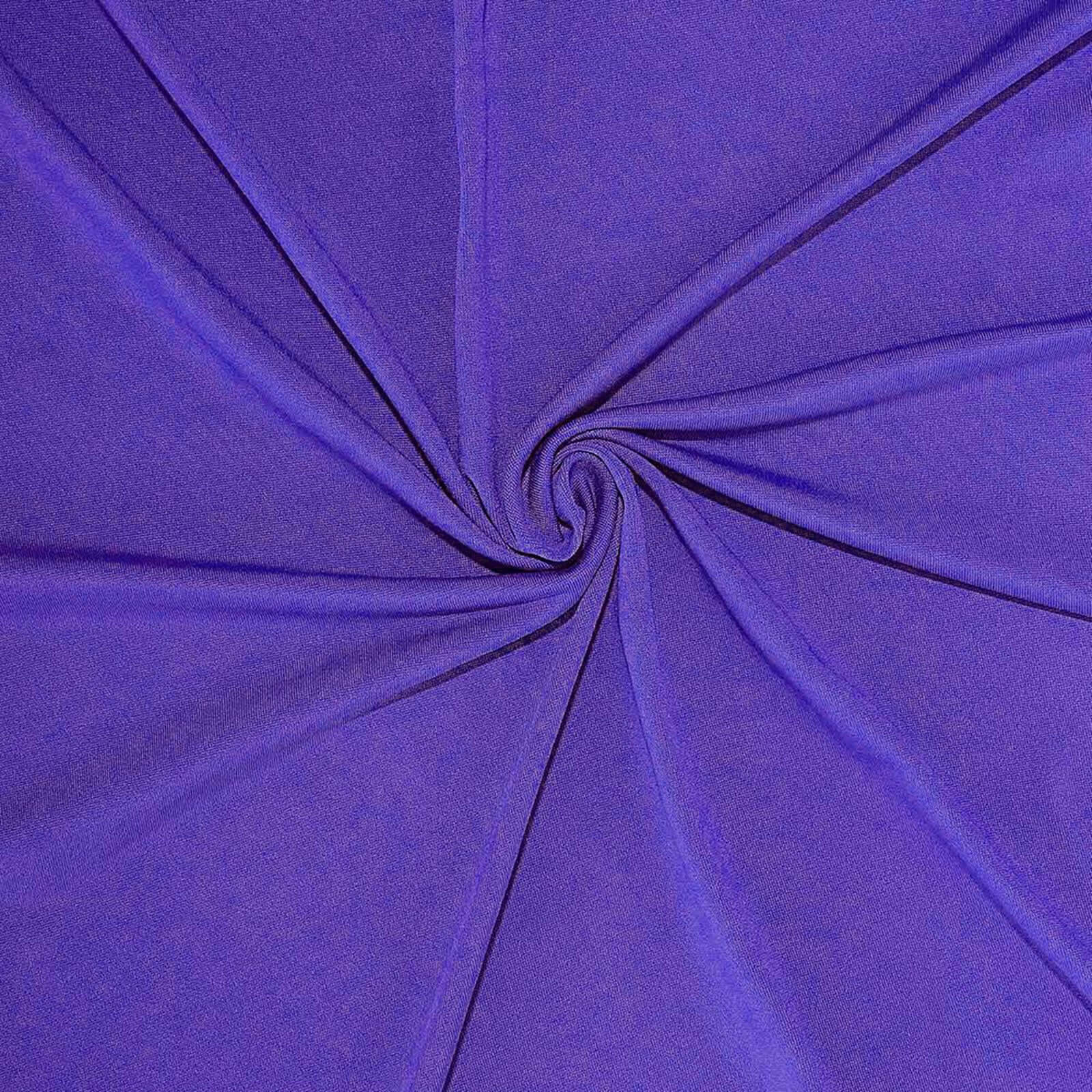 Stretch Spandex Rectangle Tablecloth 6ft Purple - Wrinkle Free Fitted Table Cover - Image 6