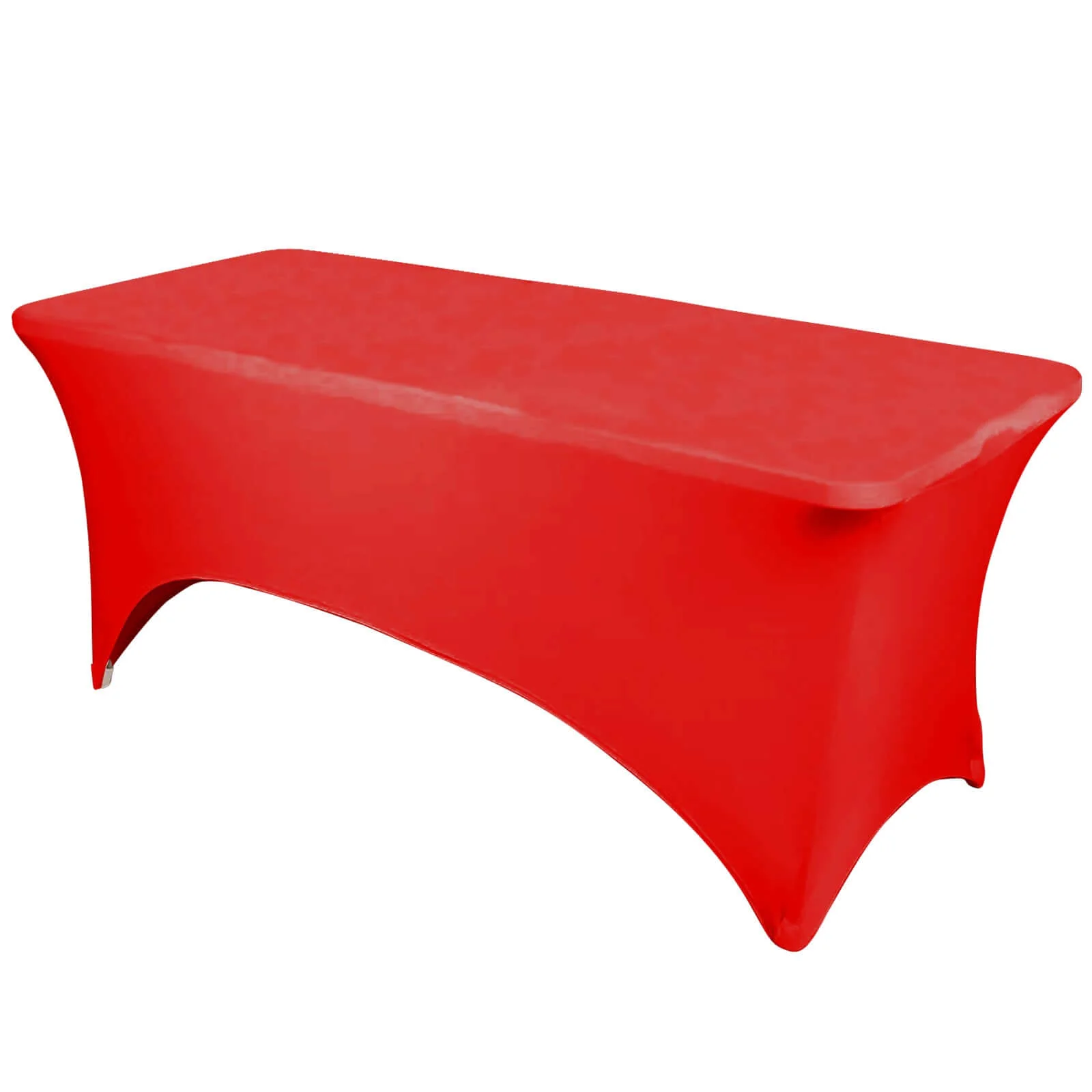 Stretch Spandex Rectangle Tablecloth 6ft Red - Wrinkle Free Fitted Table Cover - Image 6