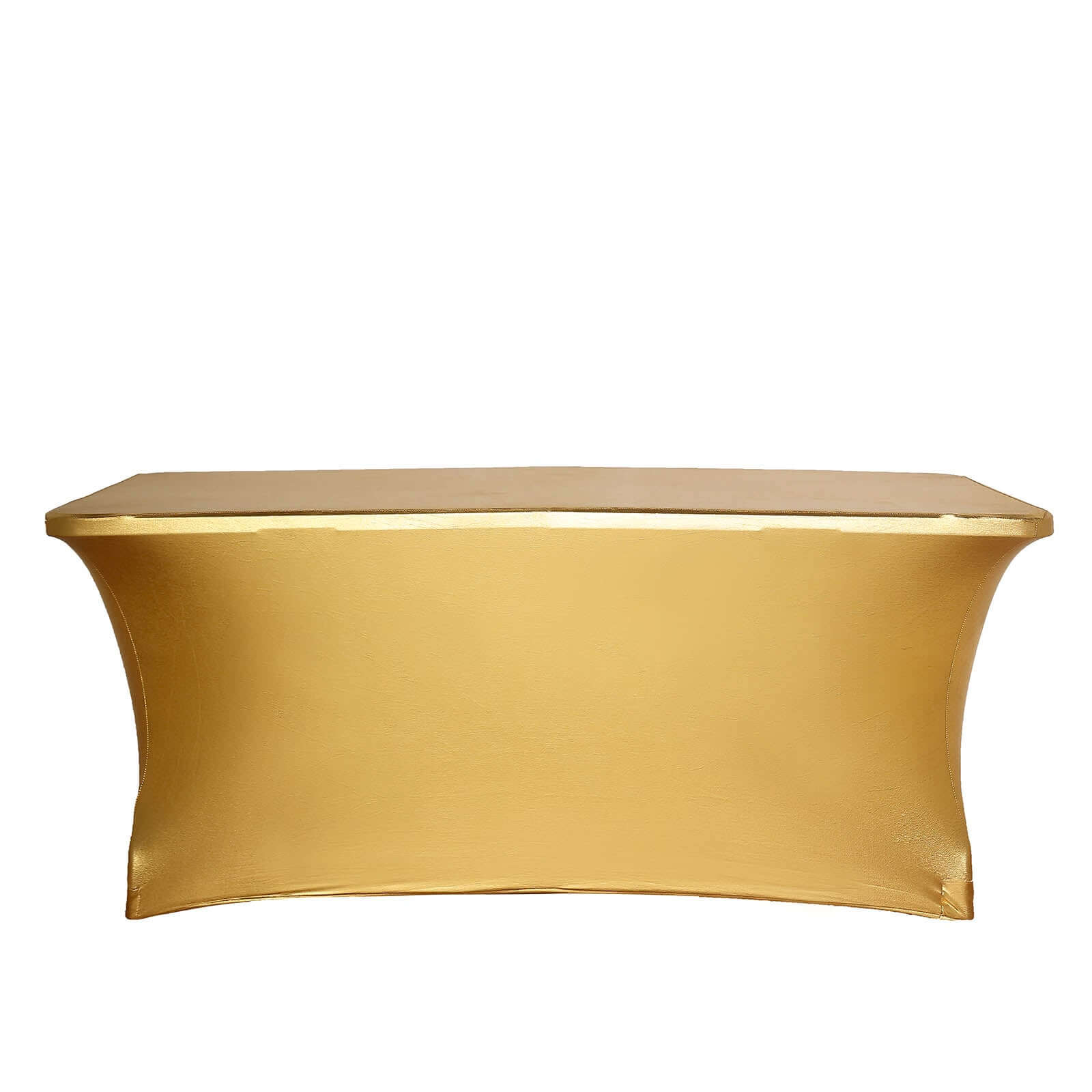 Stretch Spandex Rectangle Tablecloth 72"x30" Metallic Gold - Dazzling Form-Fitting Table Cover for Luxe Weddings & Events - Image 7
