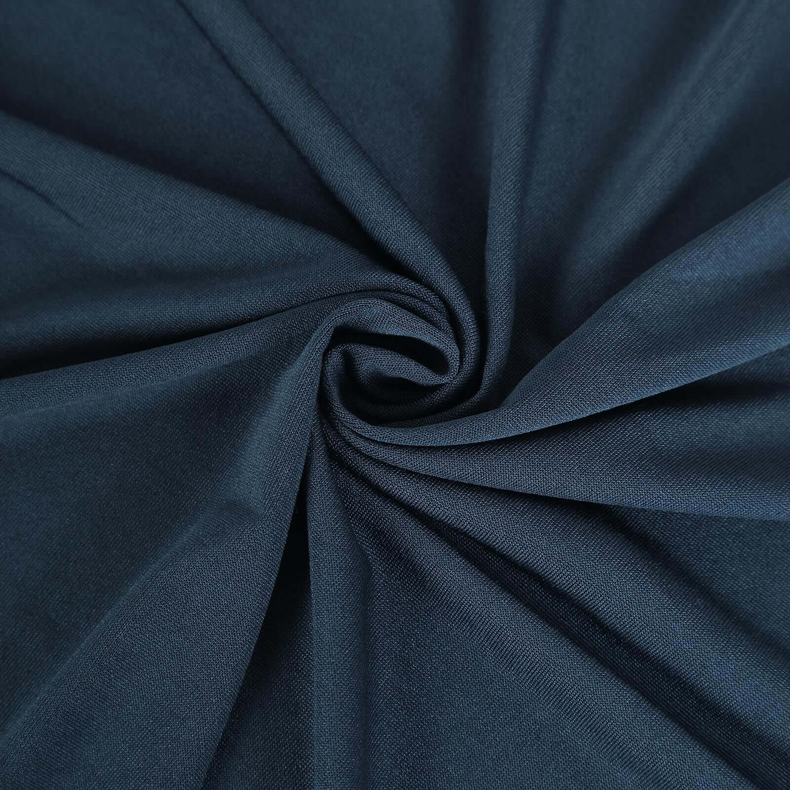 Stretch Spandex Rectangular Table Cover 72"x30" Navy Blue - Curved Open Back Fitted Tablecloth - Image 8