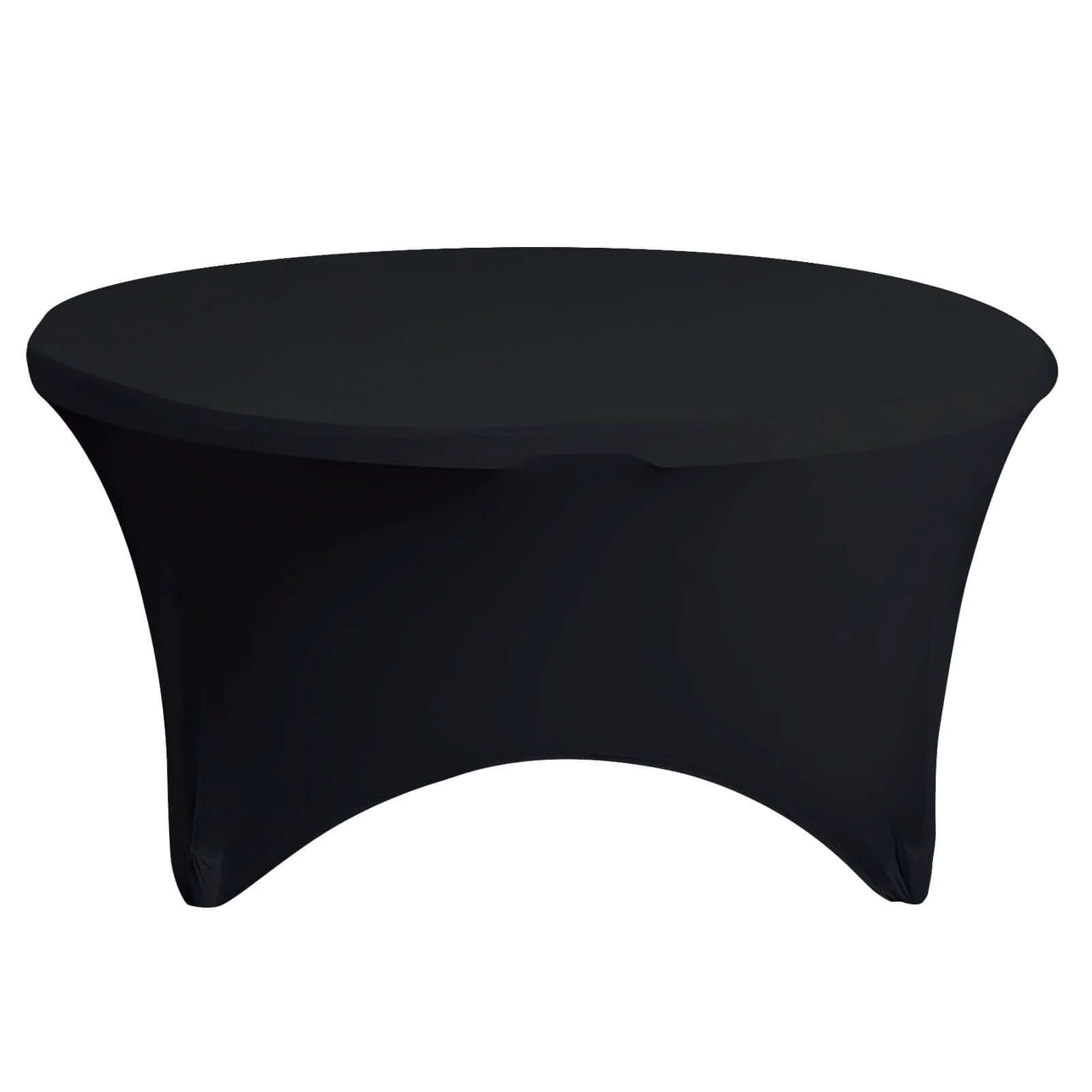Stretch Spandex Round Tablecloth 5ft Black - Easy to Maintain Form-Fitting Table Cover - Image 3
