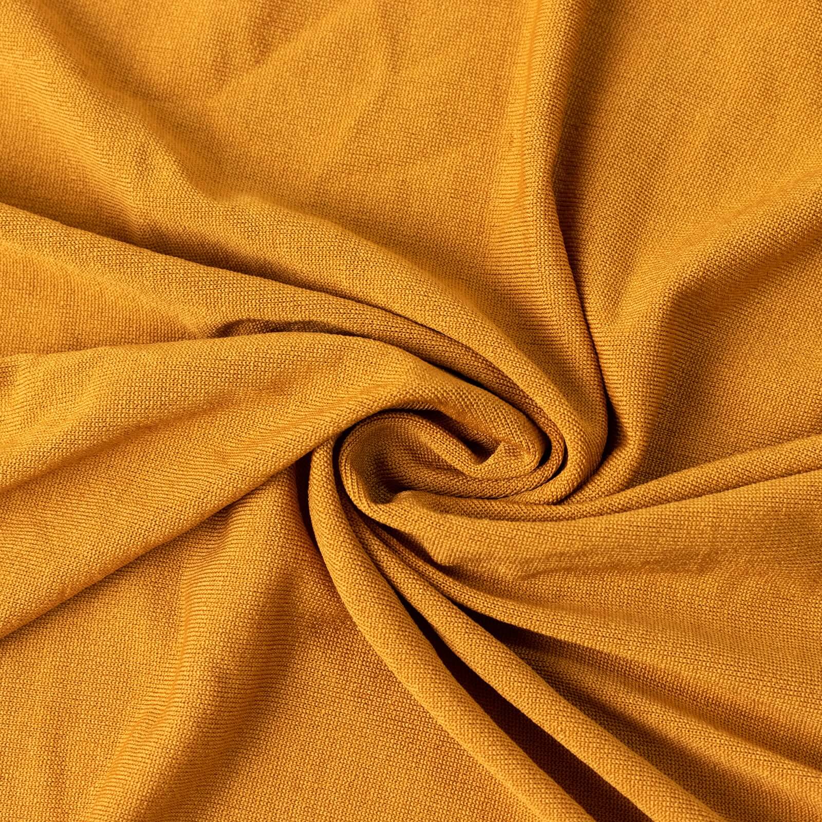 Stretch Spandex Round Tablecloth 6ft Gold - Easy to Maintain Form-Fitting Table Cover - Image 8
