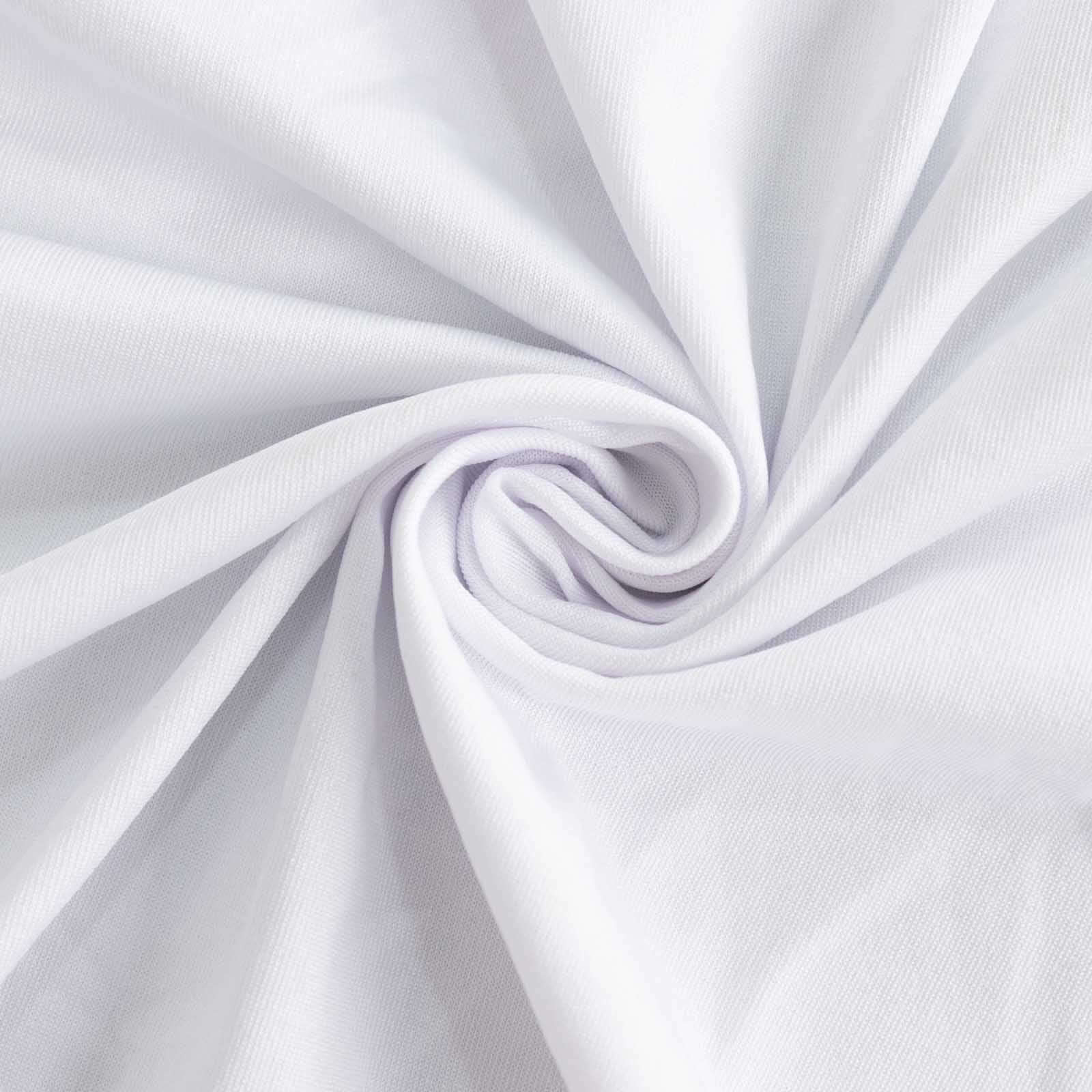Stretch Spandex Round Tablecloth 6ft White - Easy to Maintain Form-Fitting Table Cover for Weddings & Events - Image 5