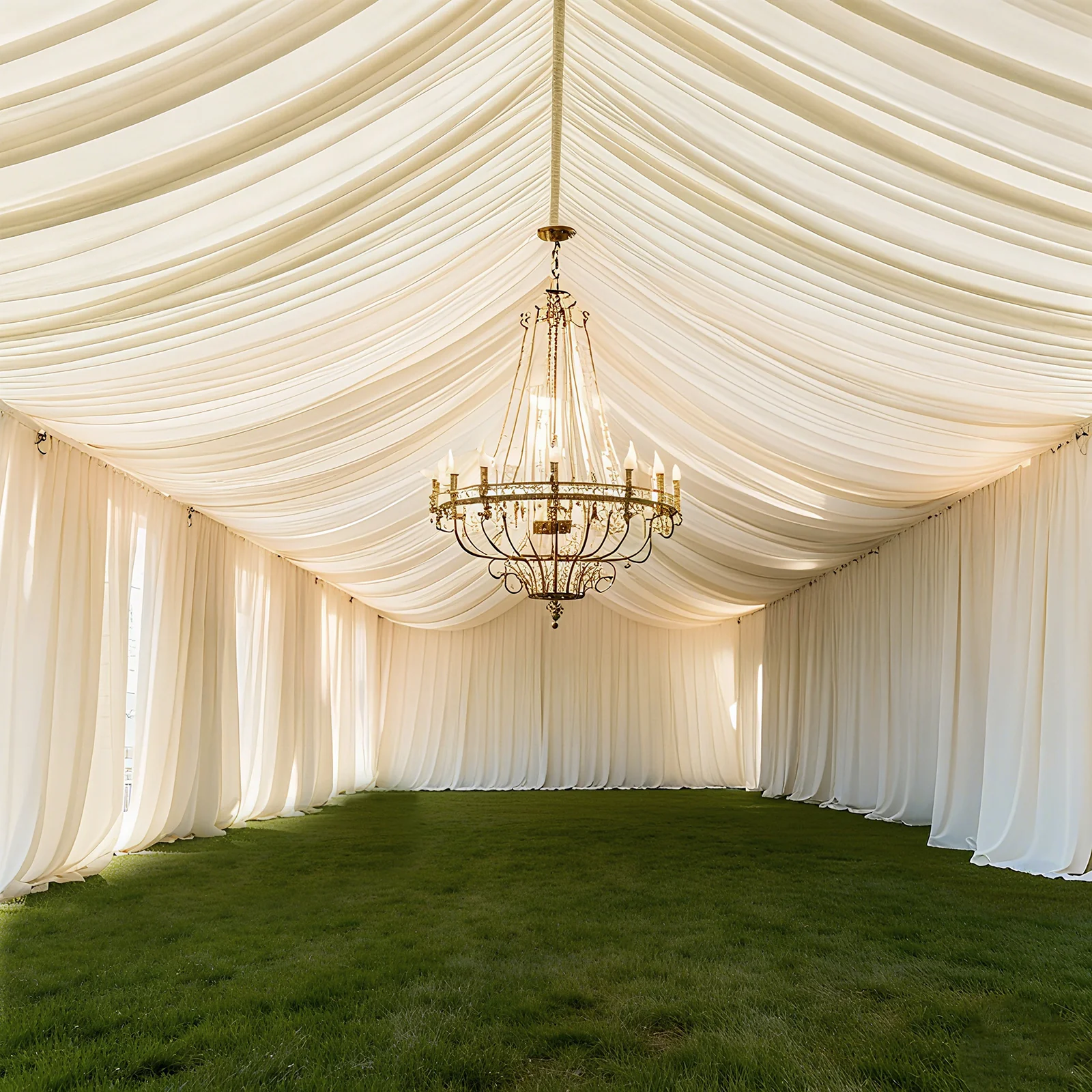 Stretch Spandex Tent Ceiling Drape – 25ft x 36ft, Ivory 100GSM Wrinkle-Free Fabric Ceiling Liner with Pole Pockets, Standard - Image 2