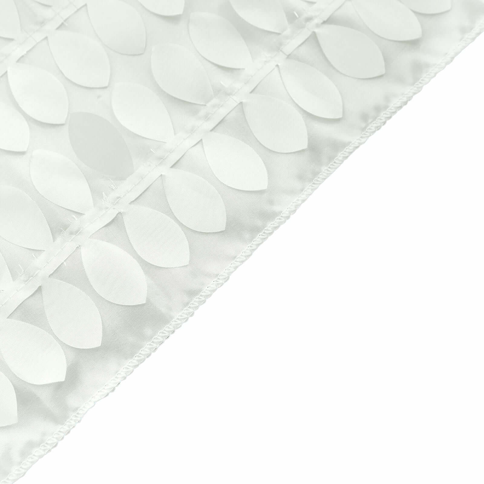 Taffeta Fabric Table Runner 12"x108" Ivory - 3D Leaf Petal Table Decor - Image 3