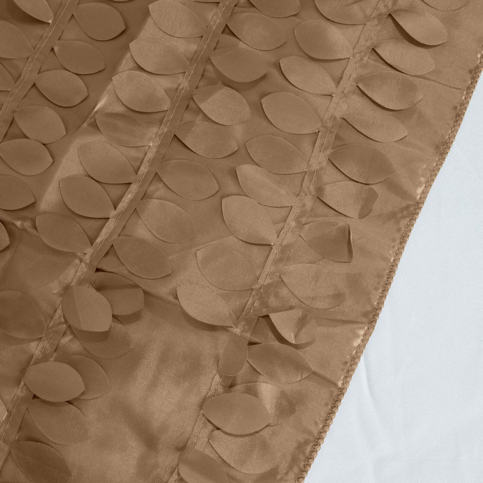 Taffeta Fabric Table Runner 12"x108" Taupe - 3D Leaf Petal Table Decor - Image 12