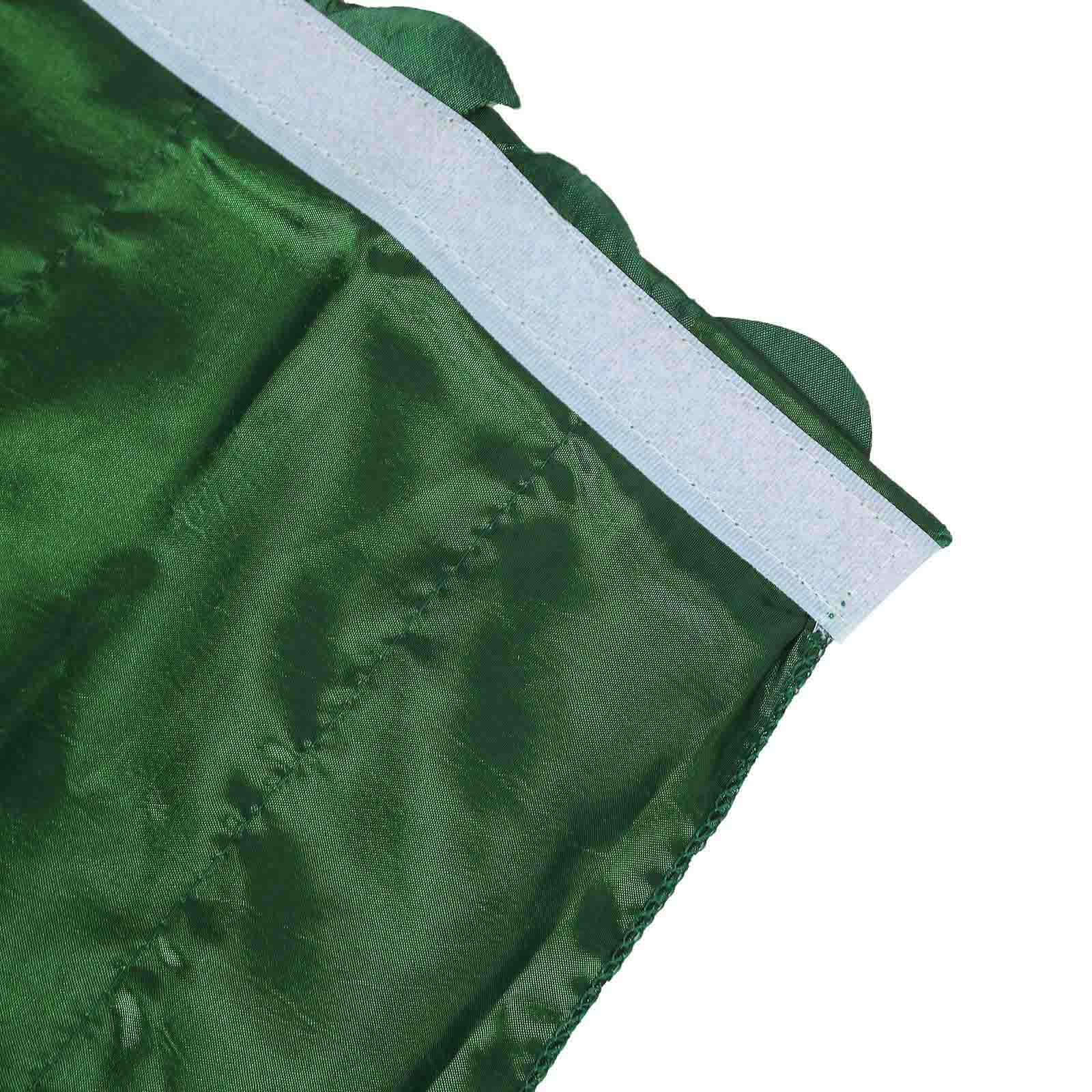 Taffeta Fabric Table Skirt 14ft Green 3D Leaf Petal Design for Exquisite & Stylish Event Table Cover - Image 4