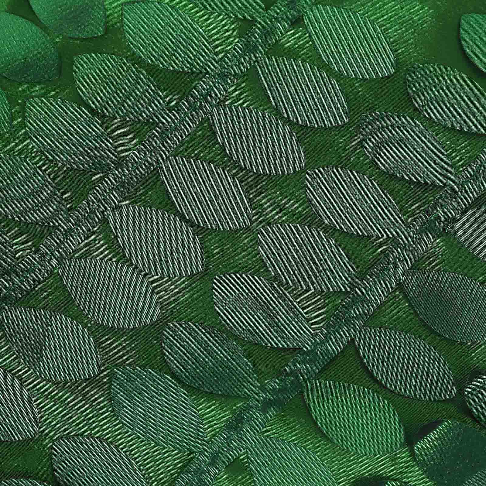 Taffeta Fabric Table Skirt 14ft Green 3D Leaf Petal Design for Exquisite & Stylish Event Table Cover - Image 5