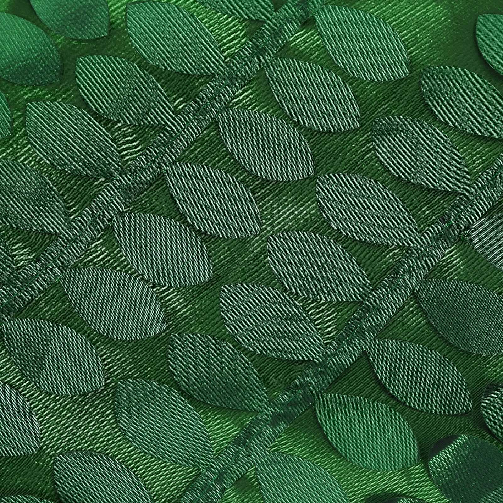 Taffeta Fabric Table Skirt 17ft Green 3D Leaf Petal Design for Exquisite & Stylish Event Table Cover - Image 8