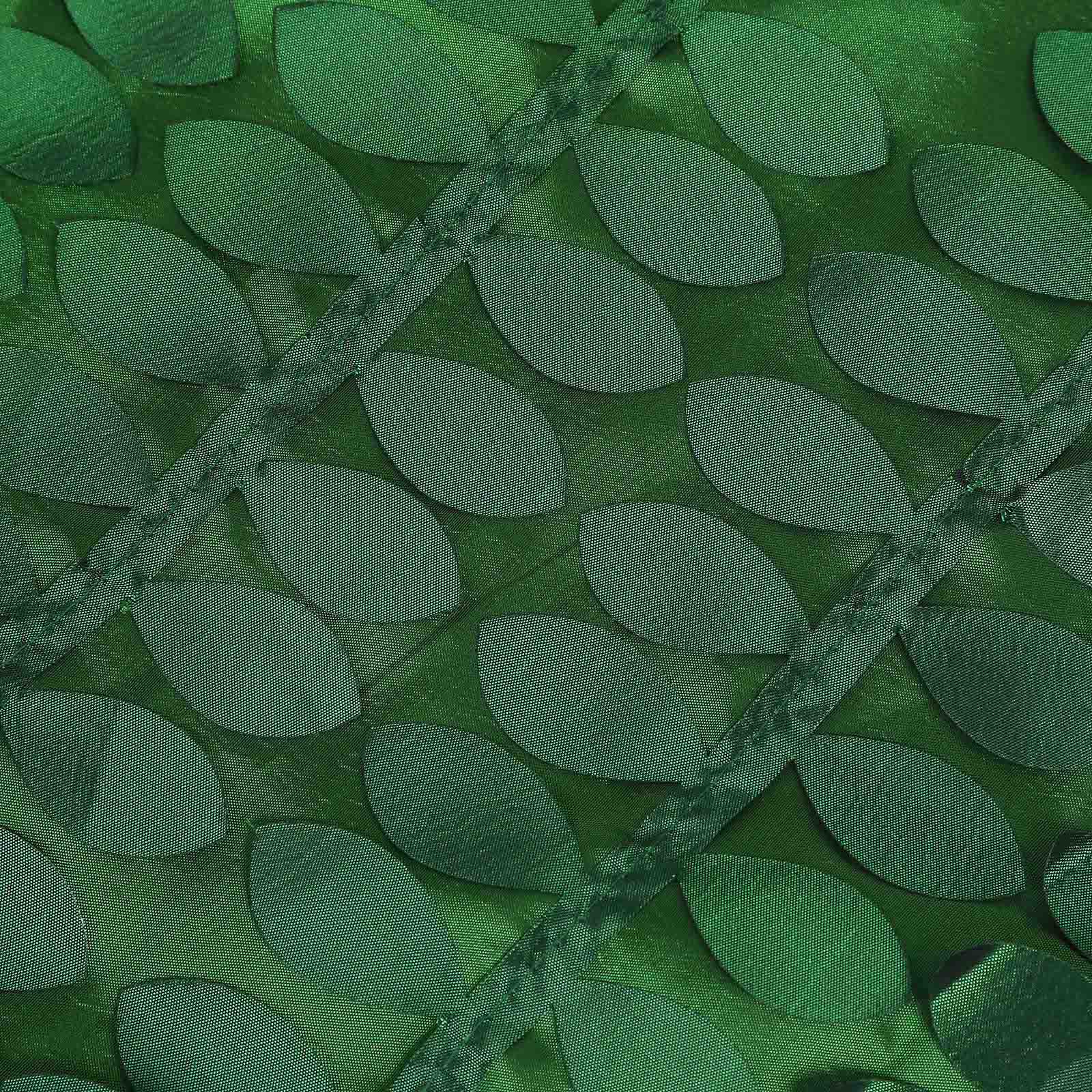 Taffeta Fabric Table Skirt 21ft Green 3D Leaf Petal Design for Exquisite & Stylish Event Table Cover - Image 6