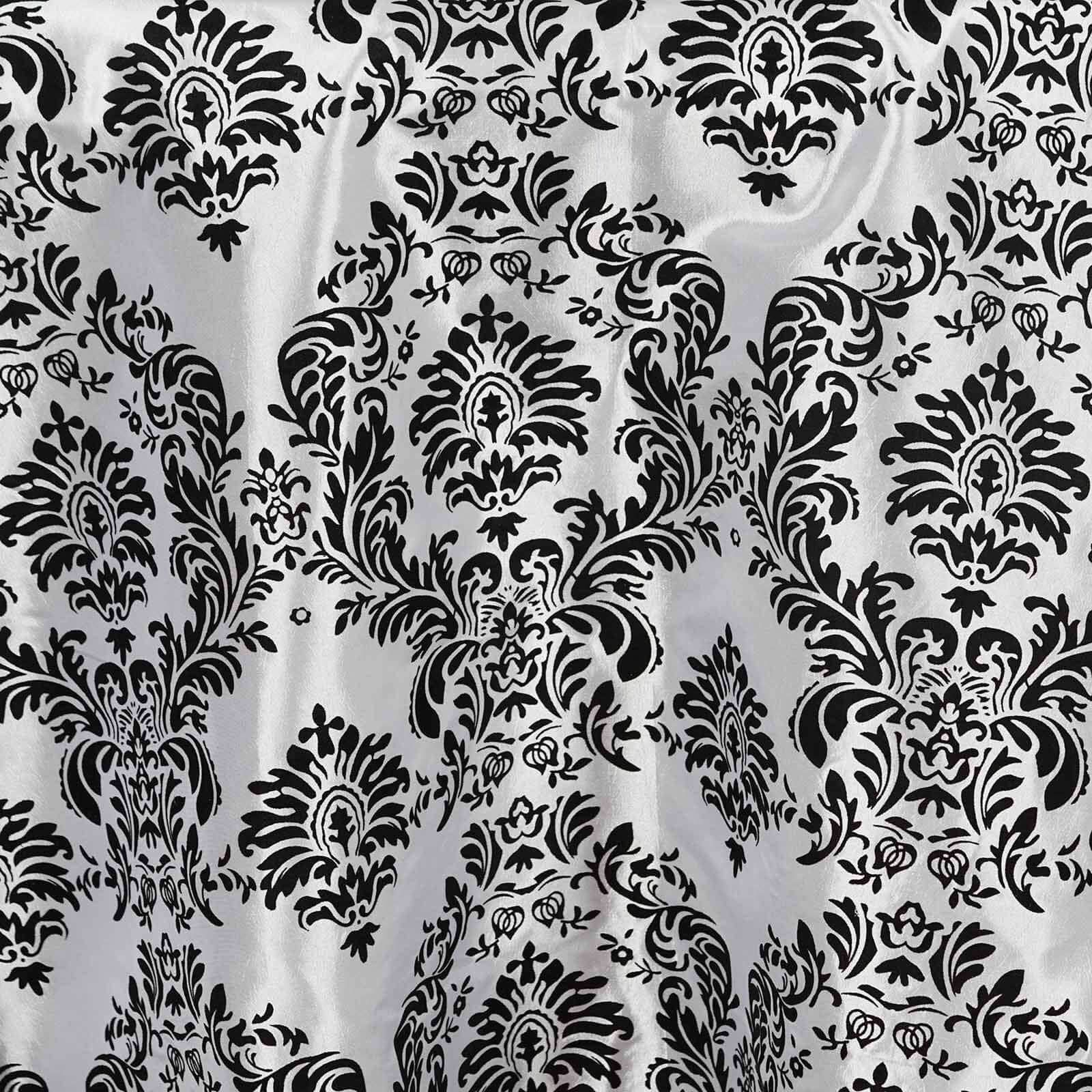 Taffeta Flocking Table Runner 12"x108" Black Damask - Sophisticated & Textured Table Decor for Events - Image 5