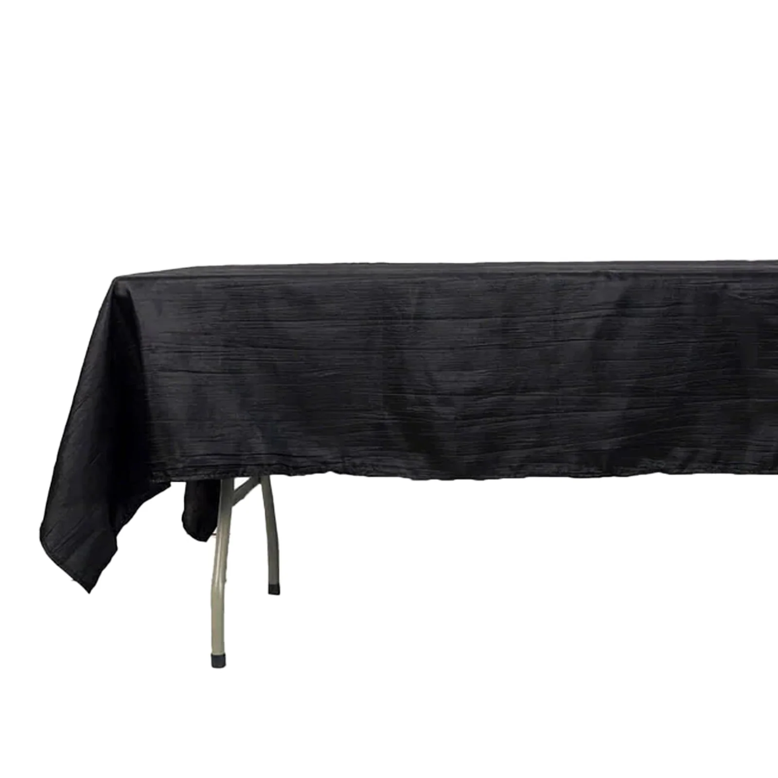 Taffeta Rectangle Tablecloth 60"x102" Black Accordion Crinkle Table Cover