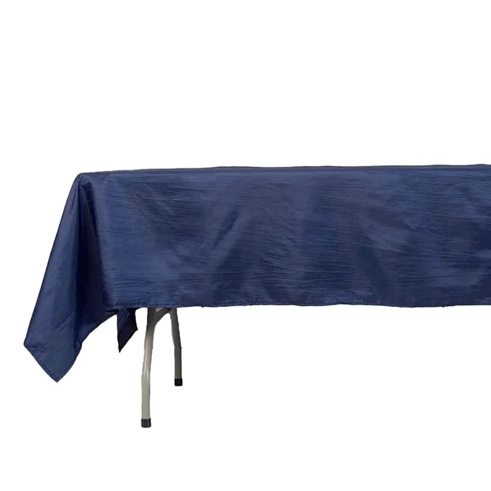 Taffeta Rectangle Tablecloth 60"x102" Navy Blue Accordion Crinkle Table Cover
