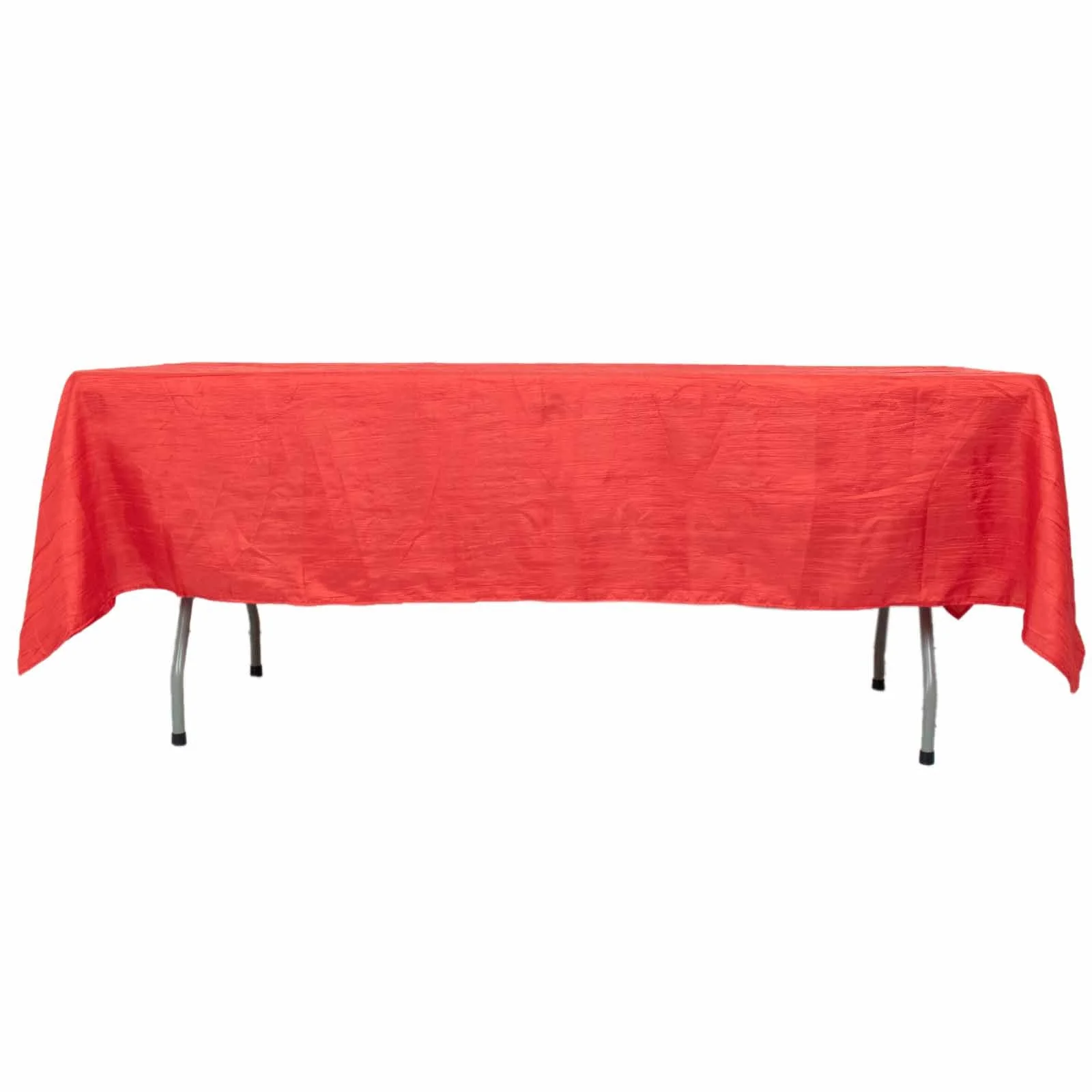 Taffeta Rectangle Tablecloth 60"x102" Red Accordion Crinkle Table Cover - Image 7