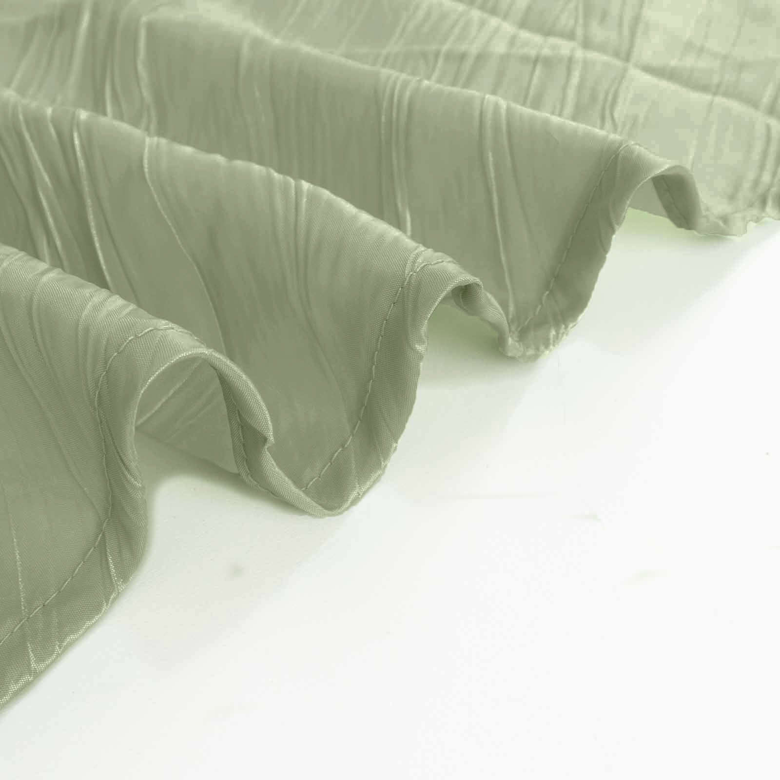 Taffeta Rectangle Tablecloth 60"x102" Sage Green Accordion Crinkle Table Cover - Image 17