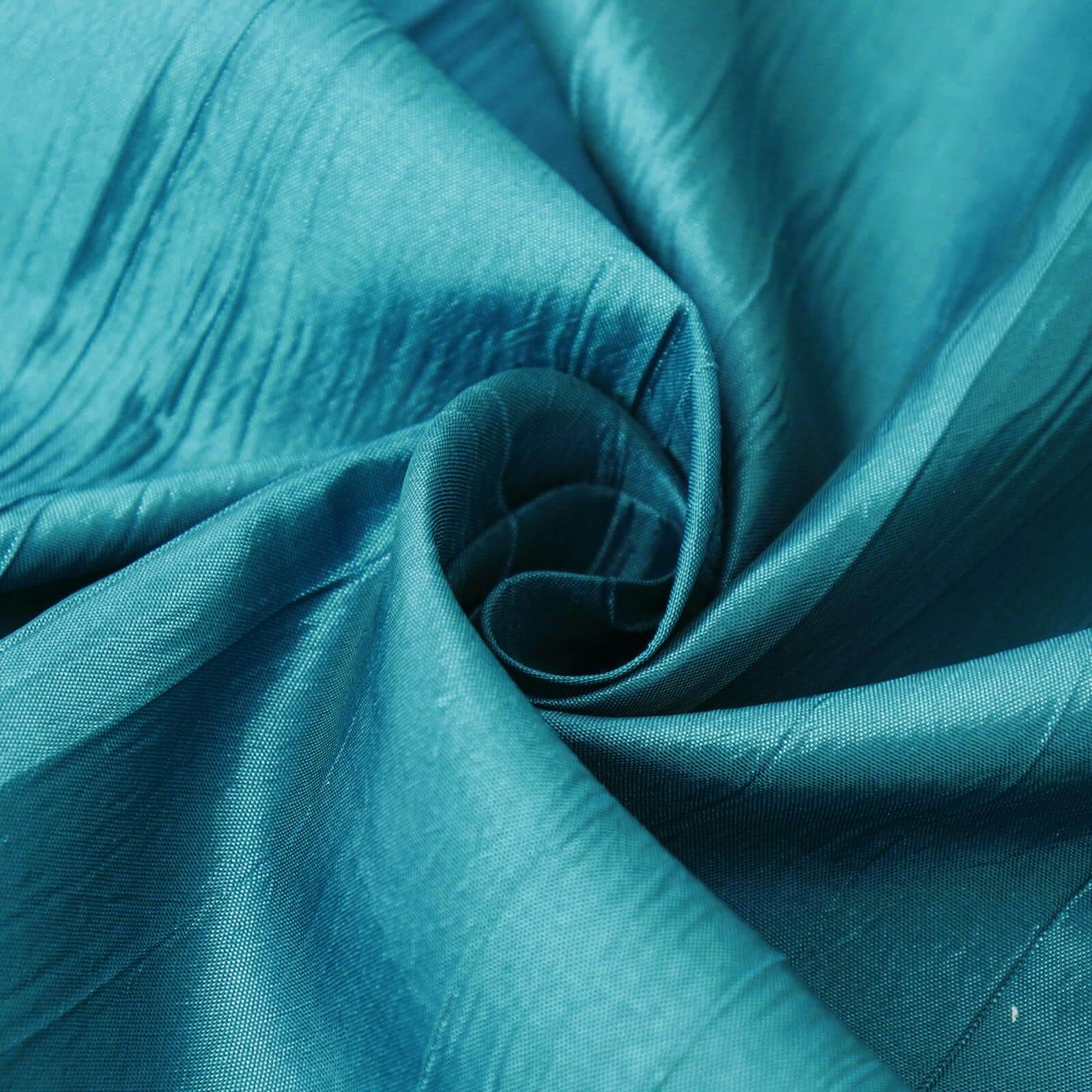 Taffeta Rectangle Tablecloth 60"x102" Teal Accordion Crinkle Table Cover - Image 15