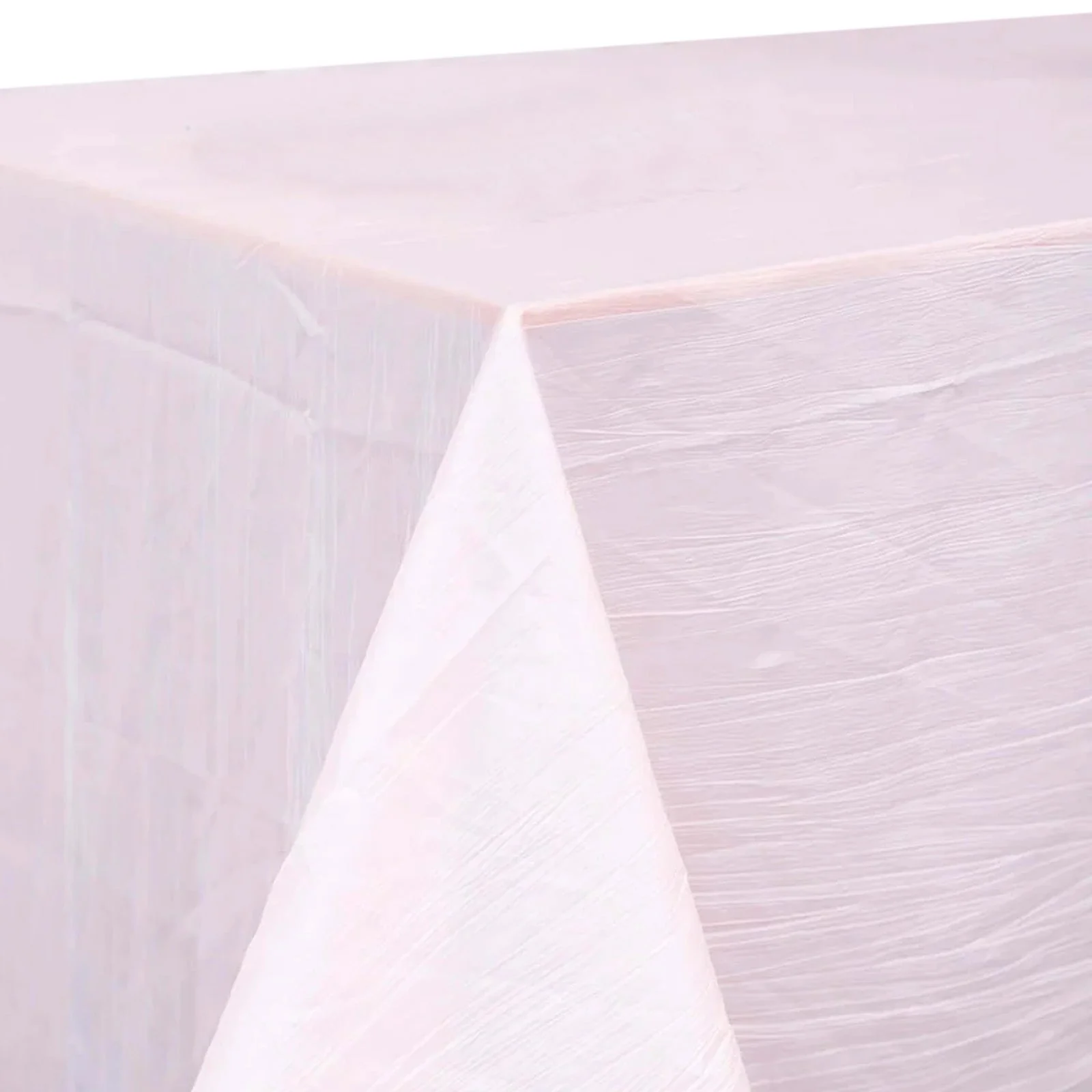 Taffeta Rectangle Tablecloth 90"x132" Blush with Accordion Crinkle Design - Seamless Finish