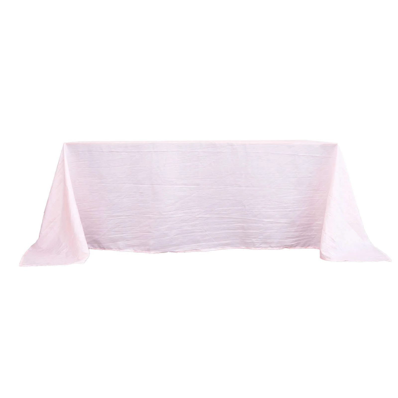 Taffeta Rectangle Tablecloth 90"x132" Blush with Accordion Crinkle Design - Seamless Finish - Image 8