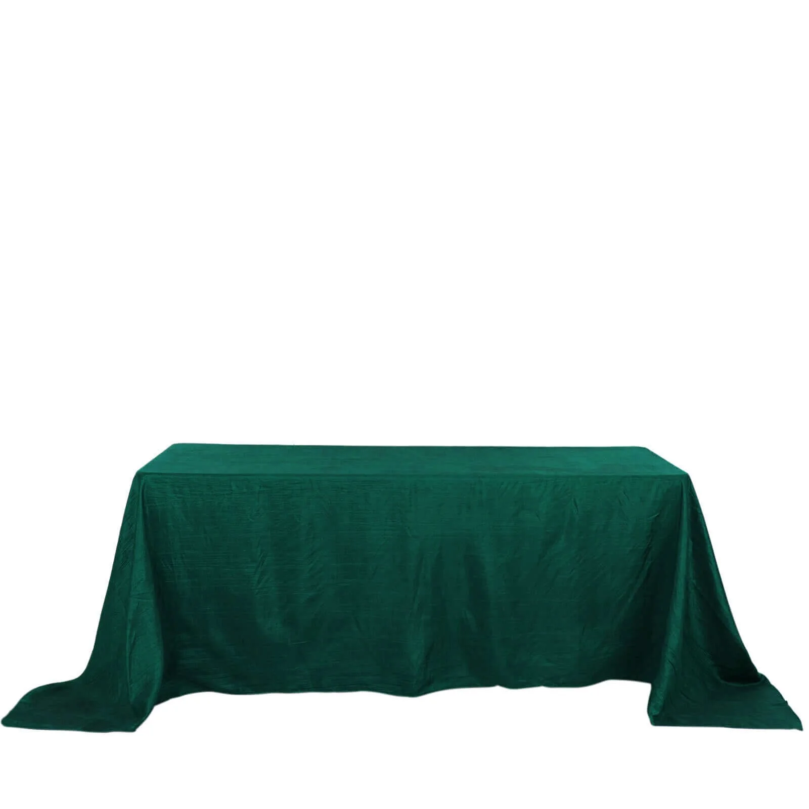 Taffeta Rectangle Tablecloth 90"x132" Hunter Emerald Green with Accordion Crinkle Design - Seamless Finish - Image 8