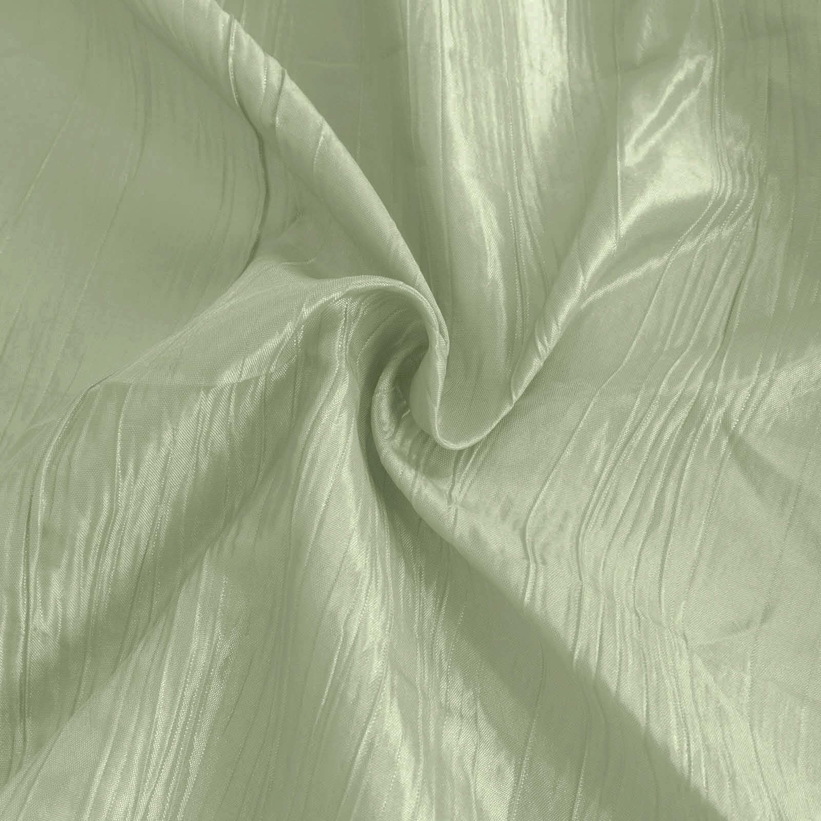 Taffeta Rectangle Tablecloth 90"x132" Sage Green with Accordion Crinkle Design - Seamless Finish - Image 7