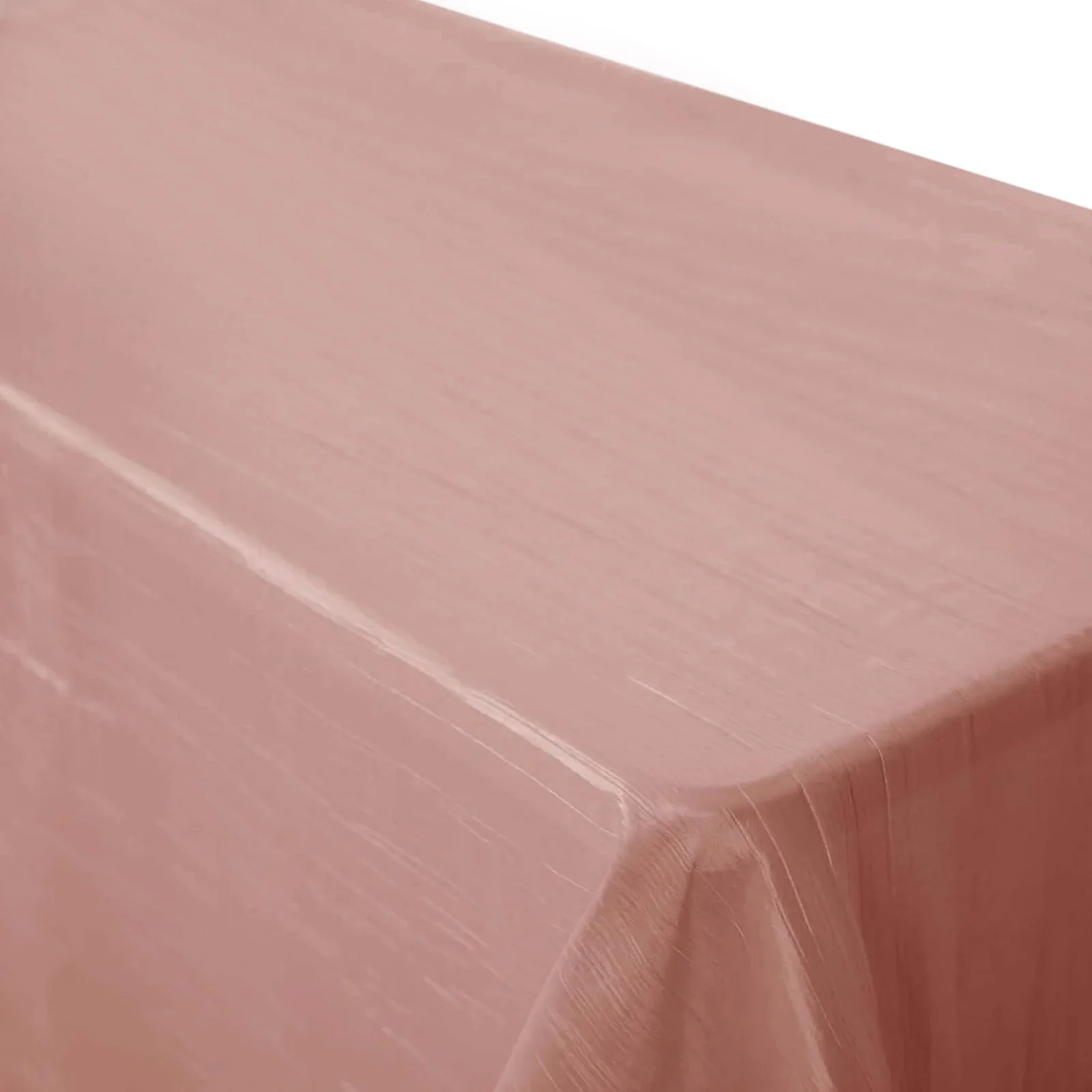 Taffeta Rectangle Tablecloth 90"x156" Dusty Rose with Accordion Crinkle Design - Seamless Finish