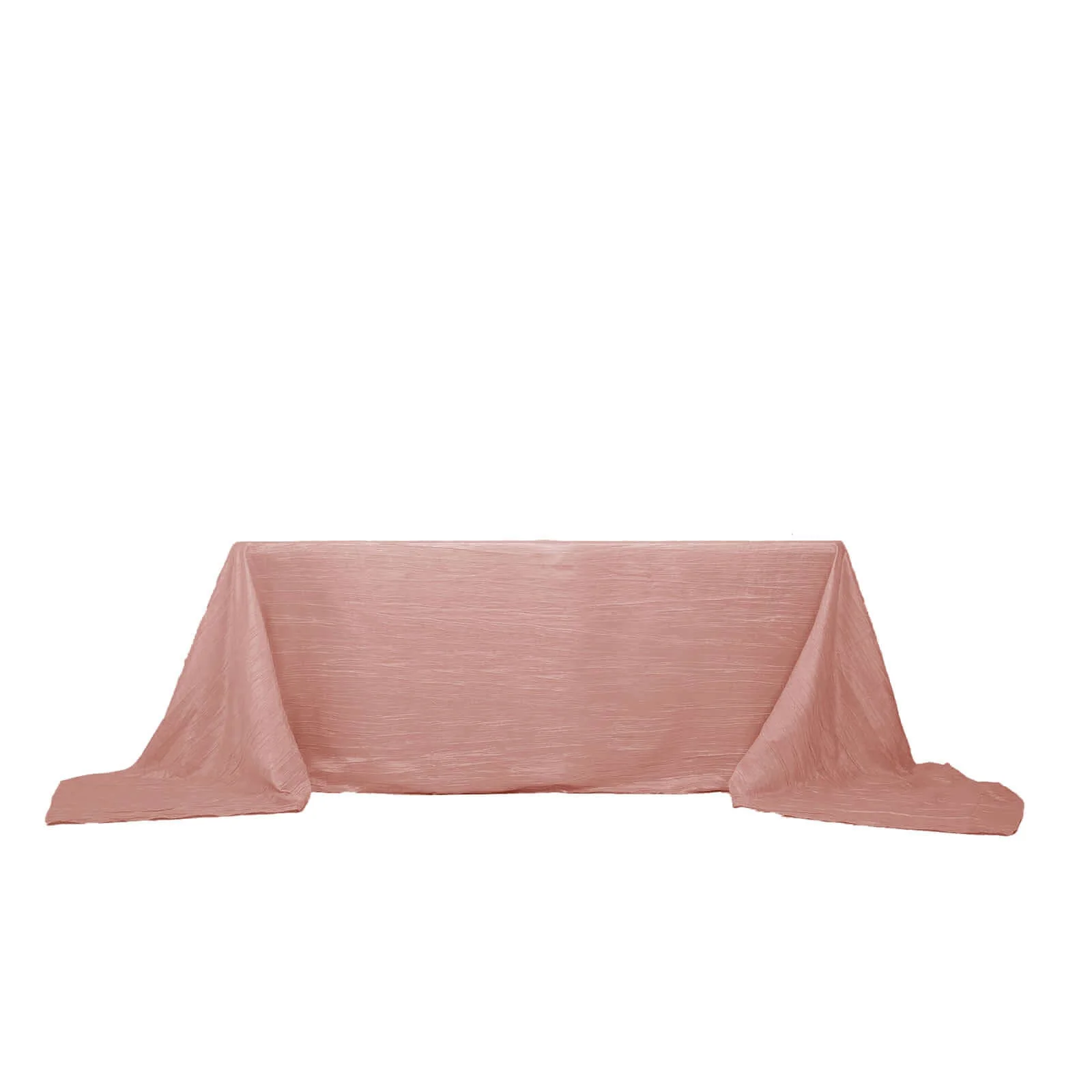 Taffeta Rectangle Tablecloth 90"x156" Dusty Rose with Accordion Crinkle Design - Seamless Finish - Image 6