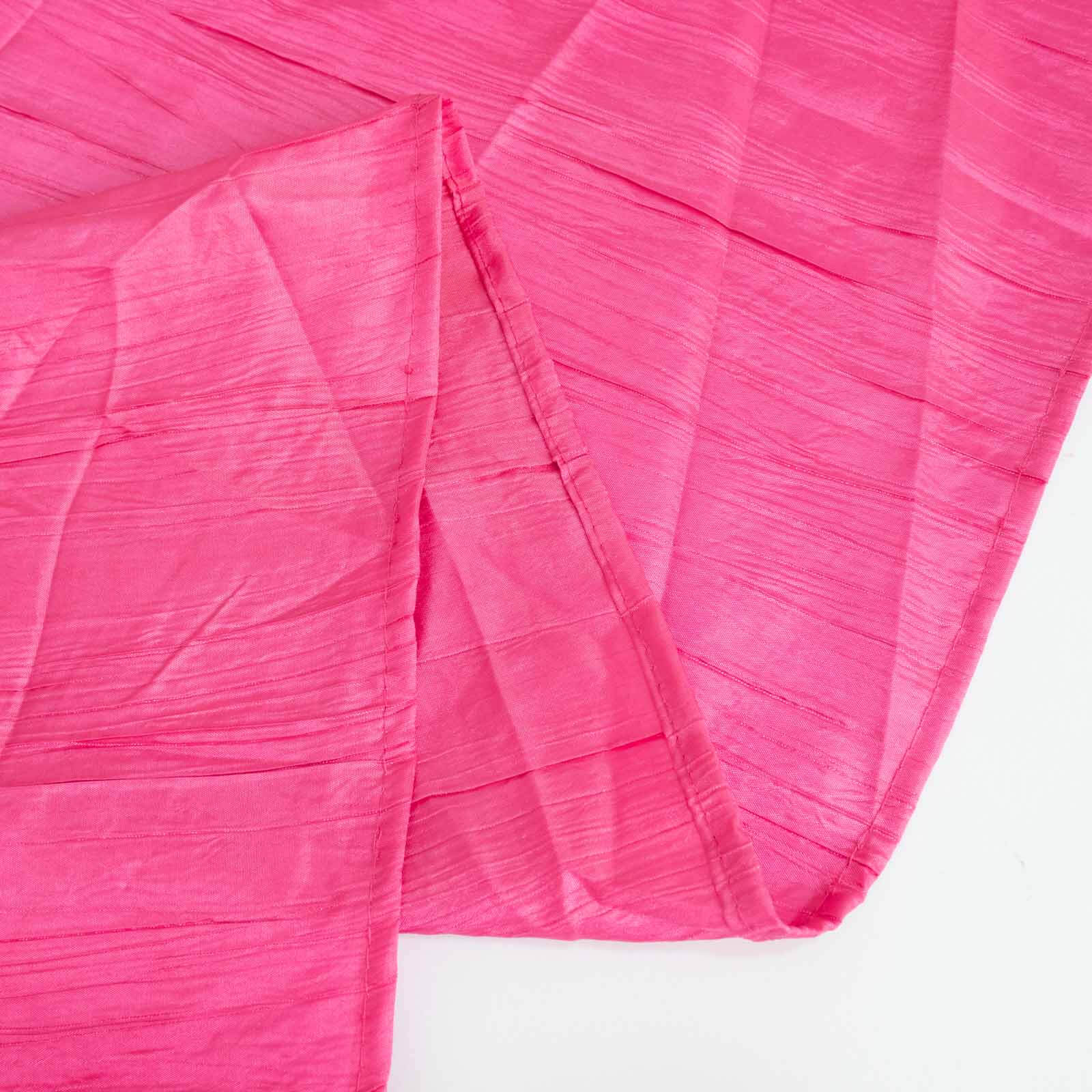 Taffeta Rectangle Tablecloth 90"x156" Fuchsia with Accordion Crinkle Design - Seamless Finish - Image 10