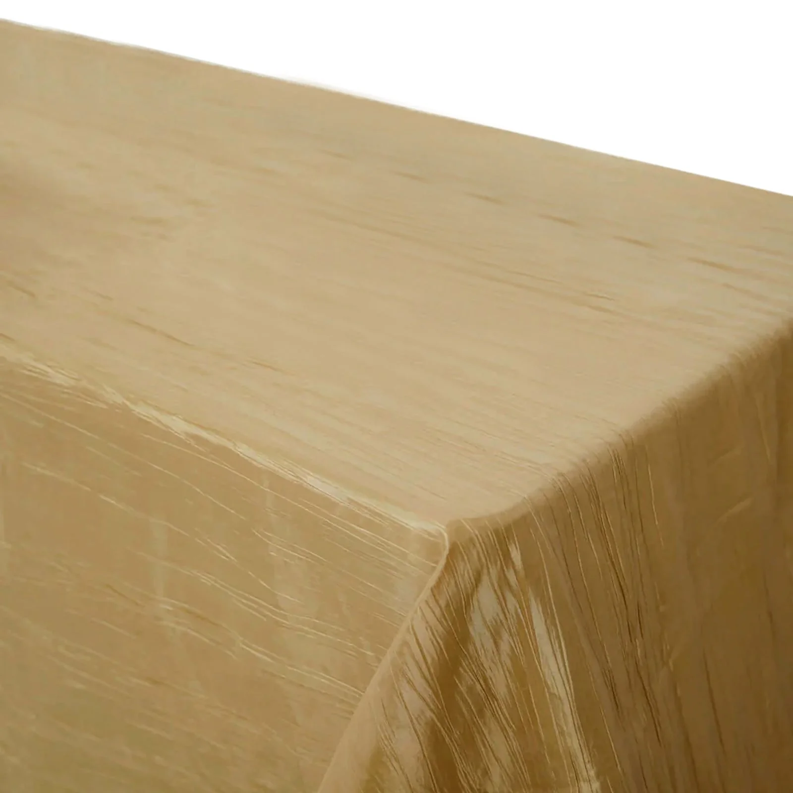 Taffeta Rectangle Tablecloth 90"x156" Gold with Accordion Crinkle Design - Seamless Finish for Upscale Occasions