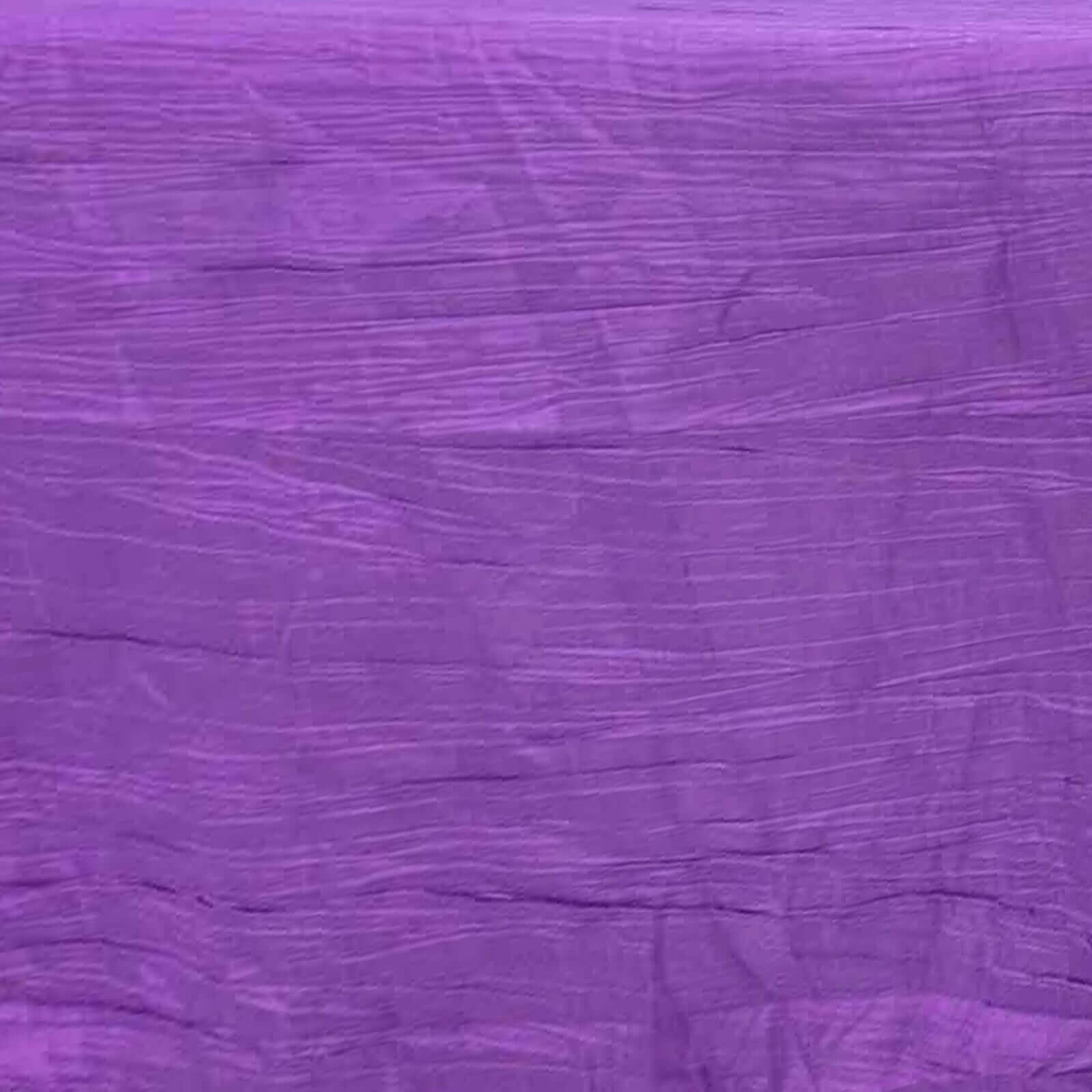 Taffeta Rectangle Tablecloth 90"x156" Purple with Accordion Crinkle Design - Seamless Finish - Image 7
