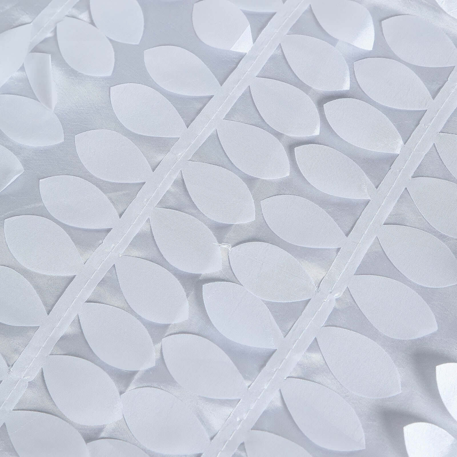 Taffeta Rectangle Tablecloth 90"x156" White - 3D Leaf Petal Seamless Table Cover for Upscale Table Settings - Image 8