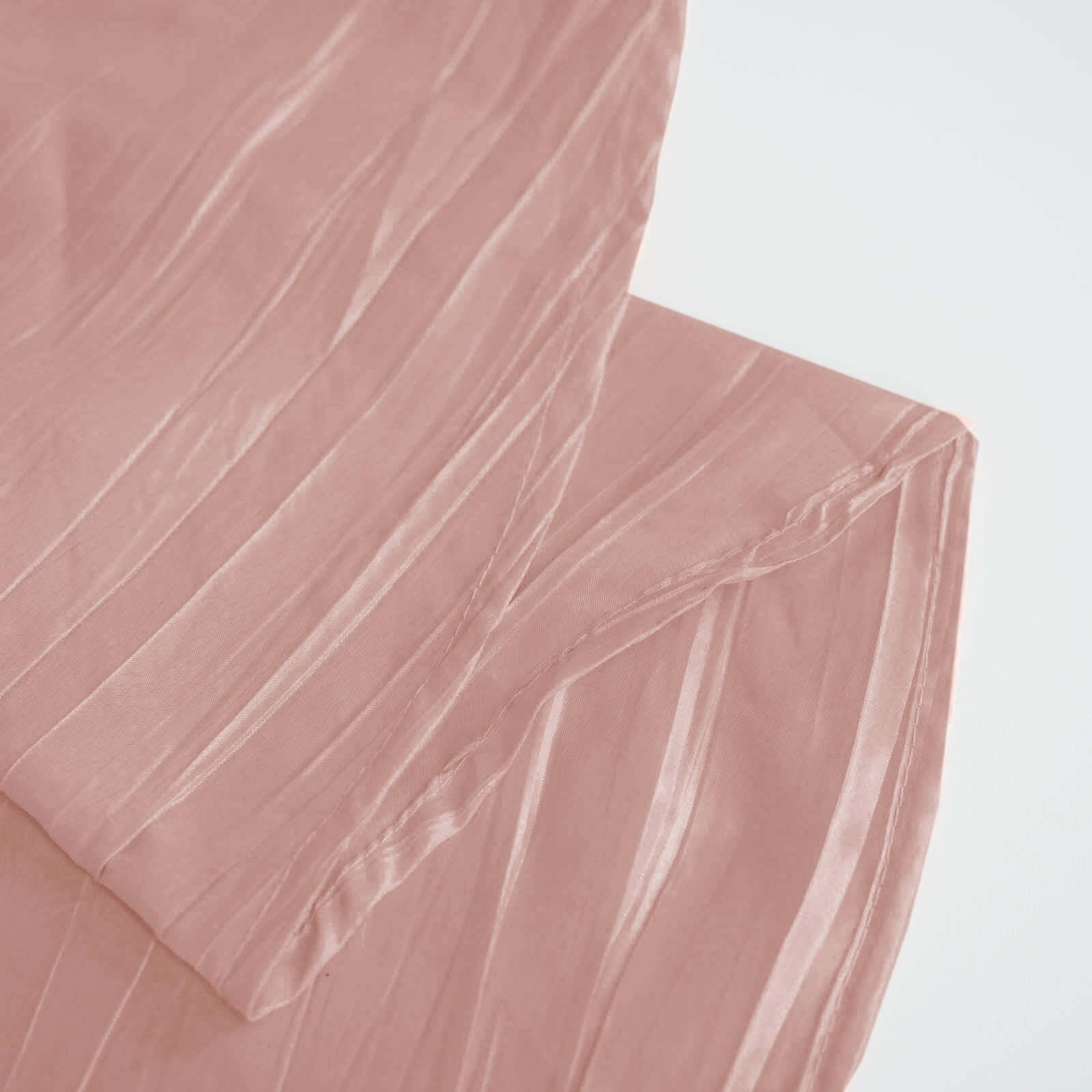 Taffeta Round Tablecloth 120" Dusty Rose with Accordion Crinkle Design - Seamless Finish - Image 10