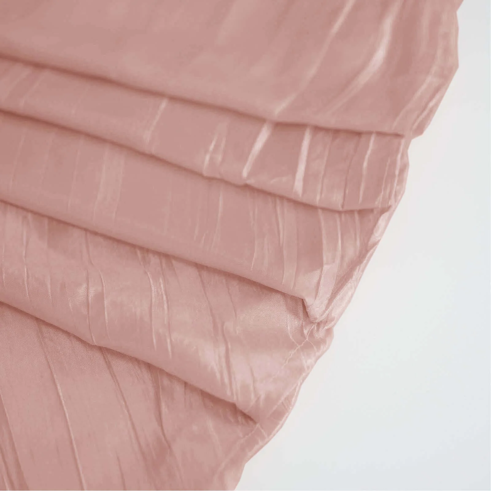 Taffeta Round Tablecloth 120" Dusty Rose with Accordion Crinkle Design - Seamless Finish - Image 11