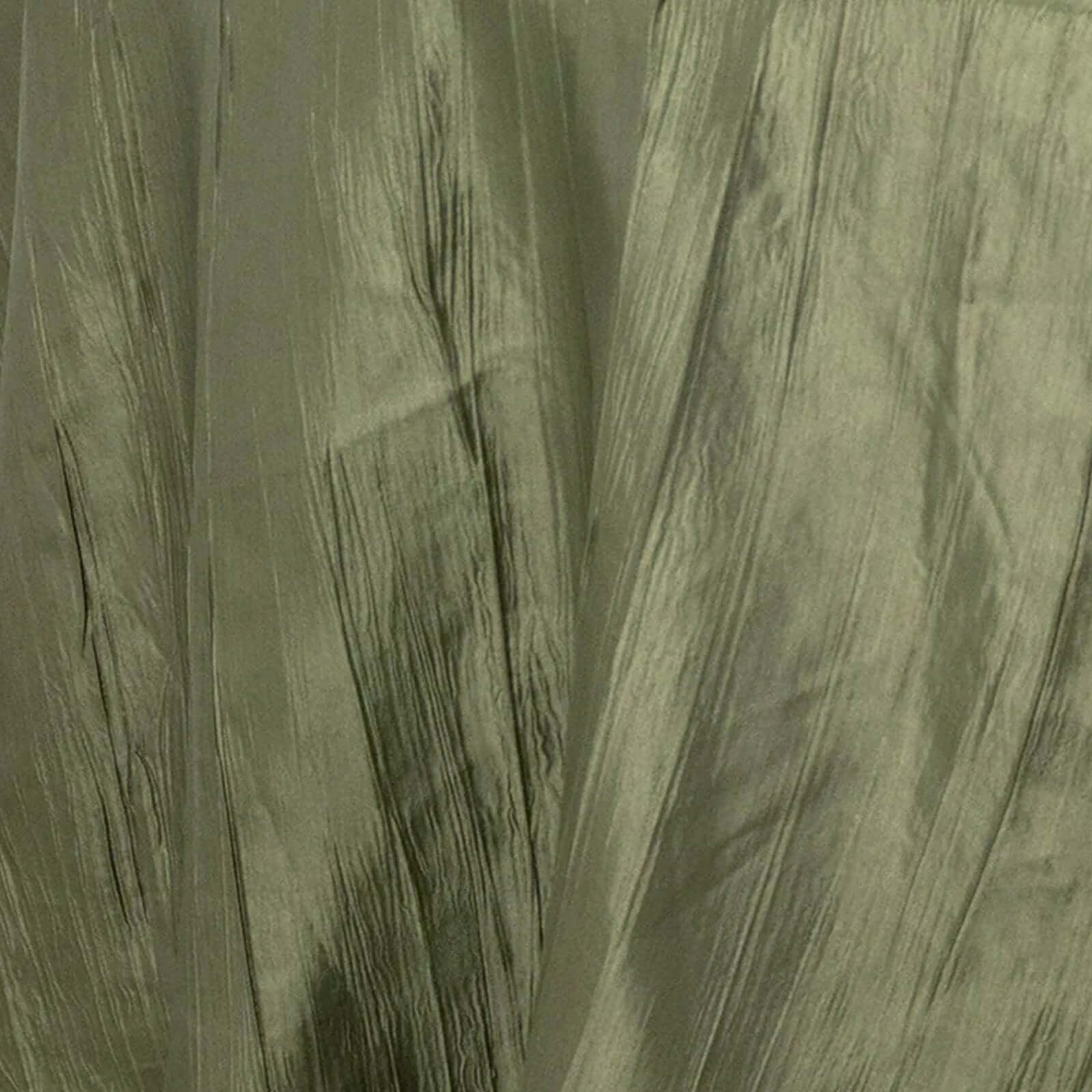 Taffeta Round Tablecloth 120" Dusty Sage Green with Accordion Crinkle Design - Seamless Finish - Image 8