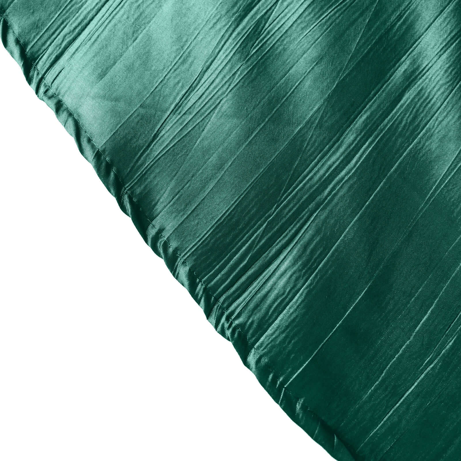 Taffeta Round Tablecloth 120" Hunter Emerald Green with Accordion Crinkle Design - Seamless Finish - Image 13