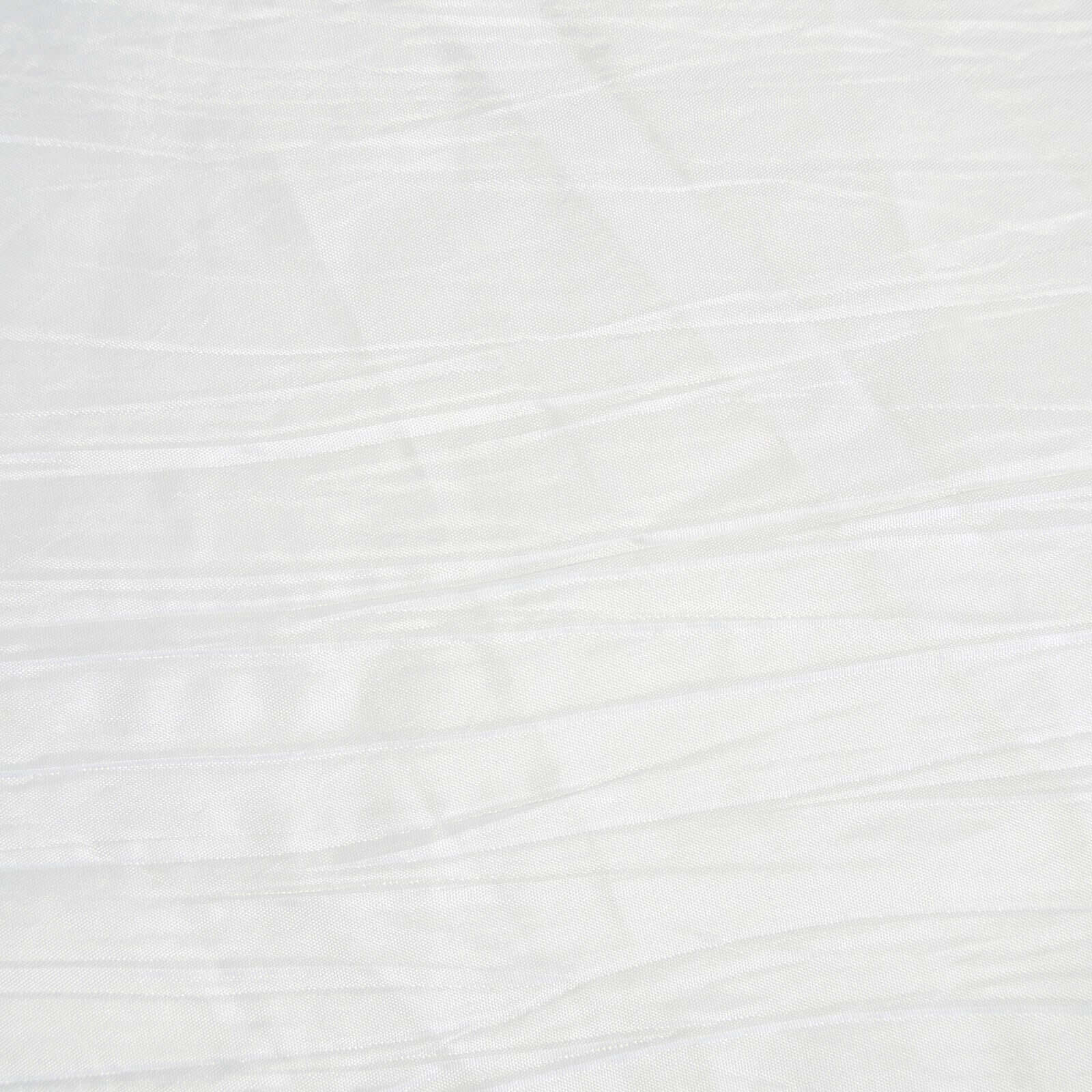 Taffeta Round Tablecloth 120" White with Accordion Crinkle Design - Seamless Finish for Weddings and Banquets - Image 7