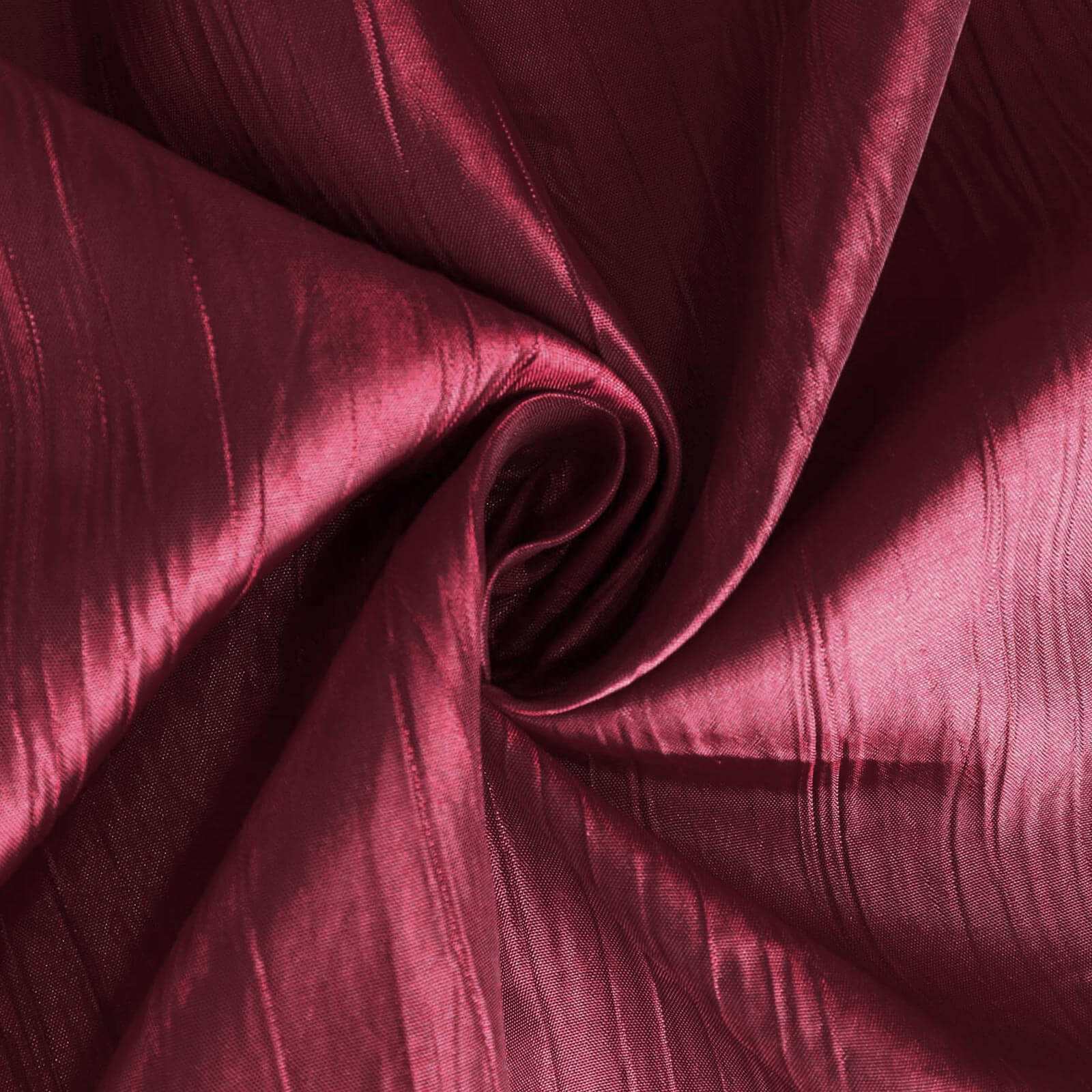 Taffeta Round Tablecloth 132" Burgundy Accordion Crinkle Table Cover - Image 8