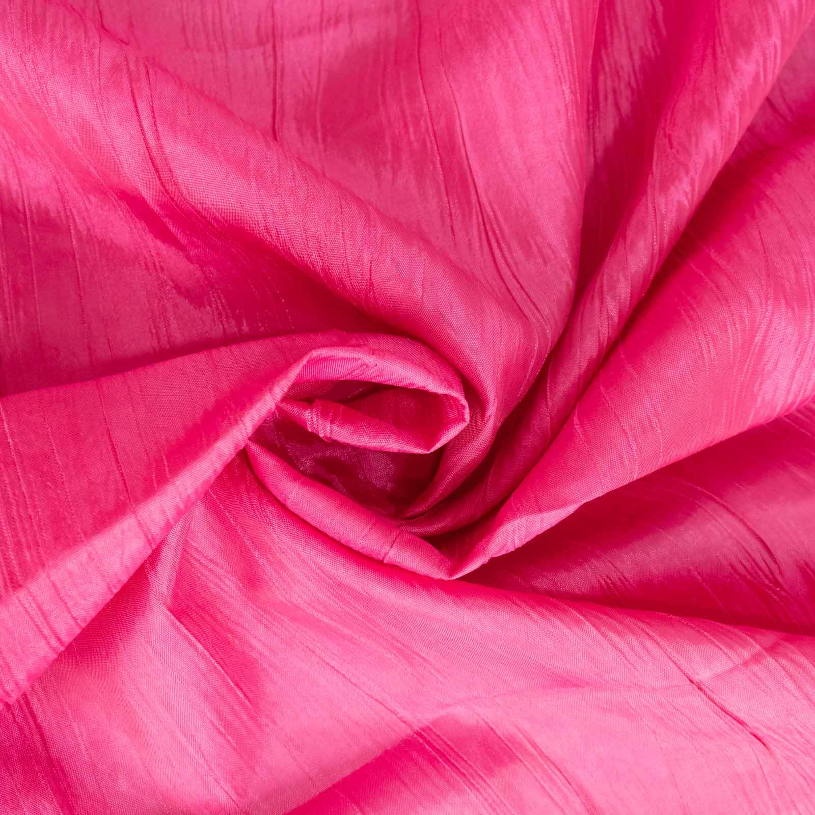Taffeta Round Tablecloth 132" Fuchsia Accordion Crinkle Table Cover - Image 9