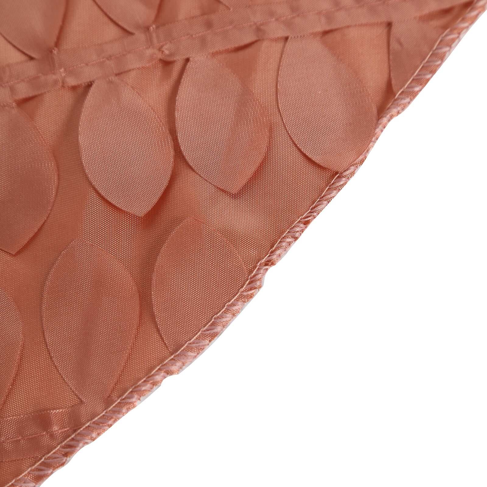 Taffeta Round Tablecloth 132" Terracotta (Rust) - Hand-sewn Leaf Petal Seamless Table Cover - Image 10