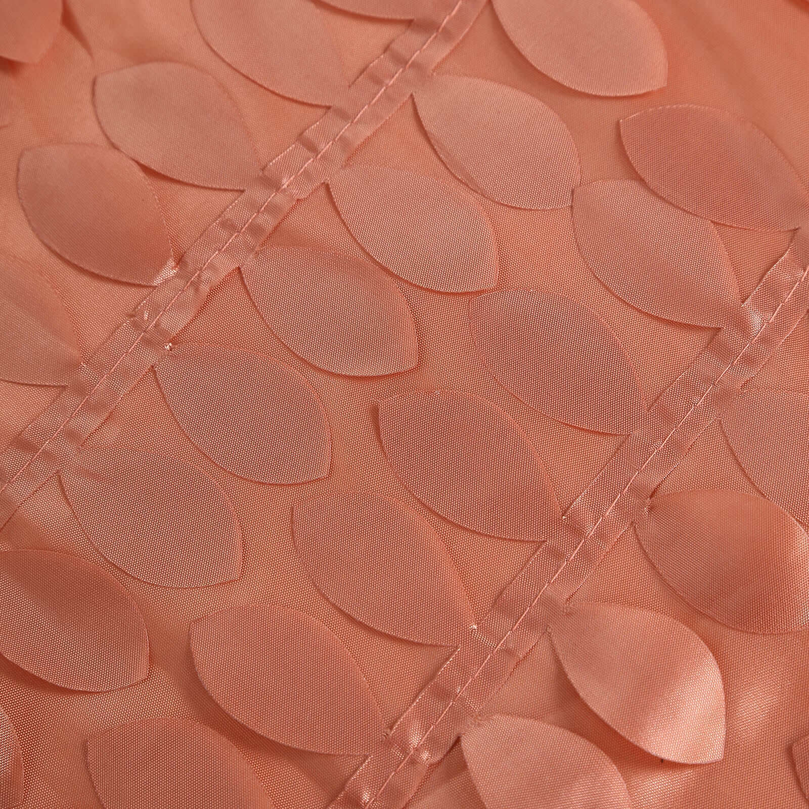 Taffeta Round Tablecloth 132" Terracotta (Rust) - Hand-sewn Leaf Petal Seamless Table Cover - Image 11