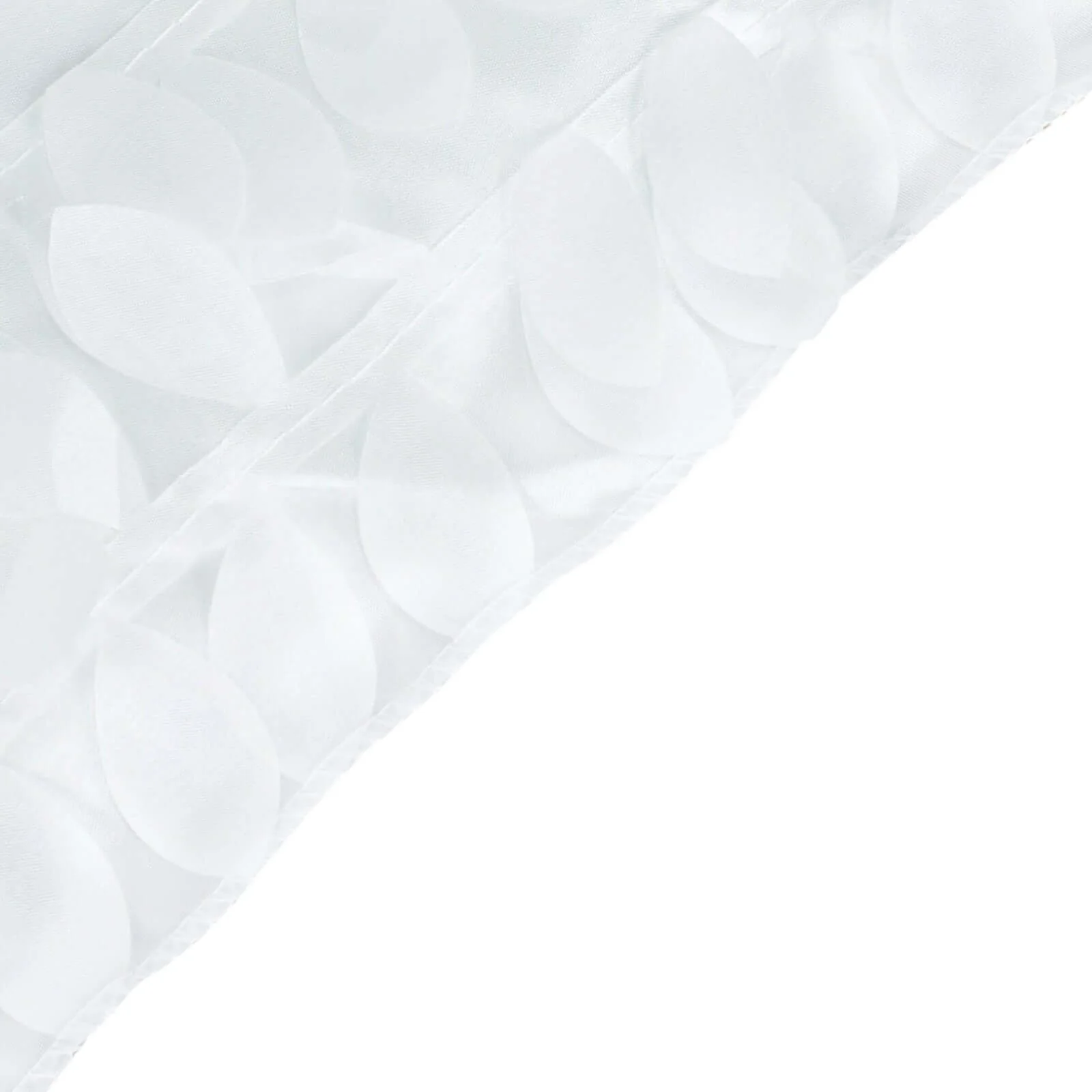 Taffeta Square Table Overlay 54"x54" White - 3D Leaf Petal Design for Upscale Gatherings - Image 6