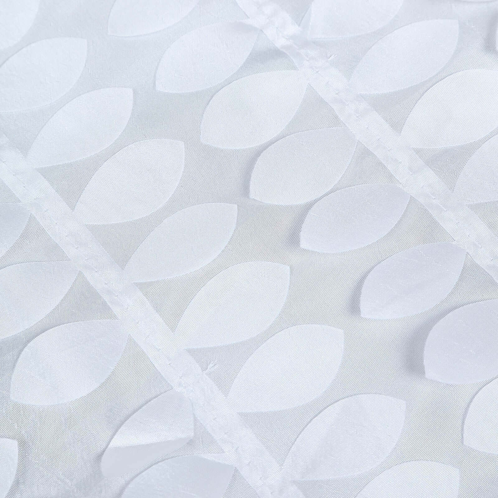 Taffeta Square Table Overlay 54"x54" White - 3D Leaf Petal Design for Upscale Gatherings - Image 8