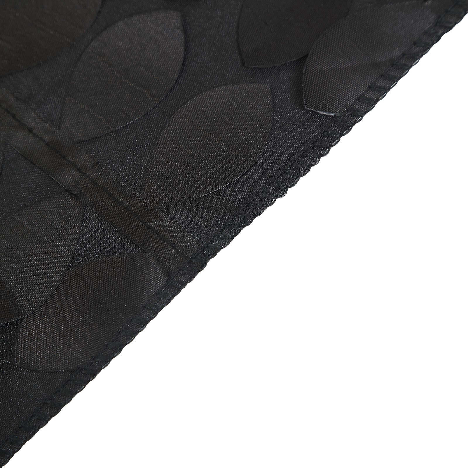 Taffeta Square Tablecloth 54"x54" Black - 3D Leaf Petal Design for Upscale Gatherings - Image 8