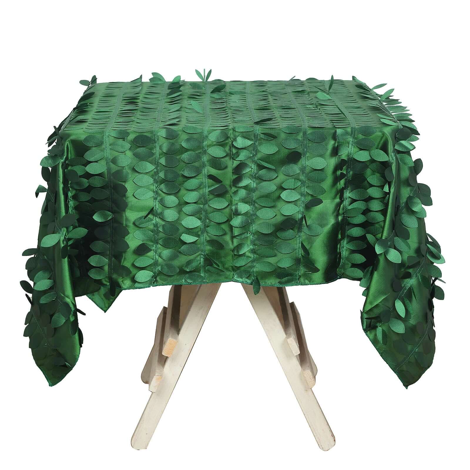 Taffeta Square Tablecloth 54"x54" Green - 3D Leaf Petal Table Cover - Image 7