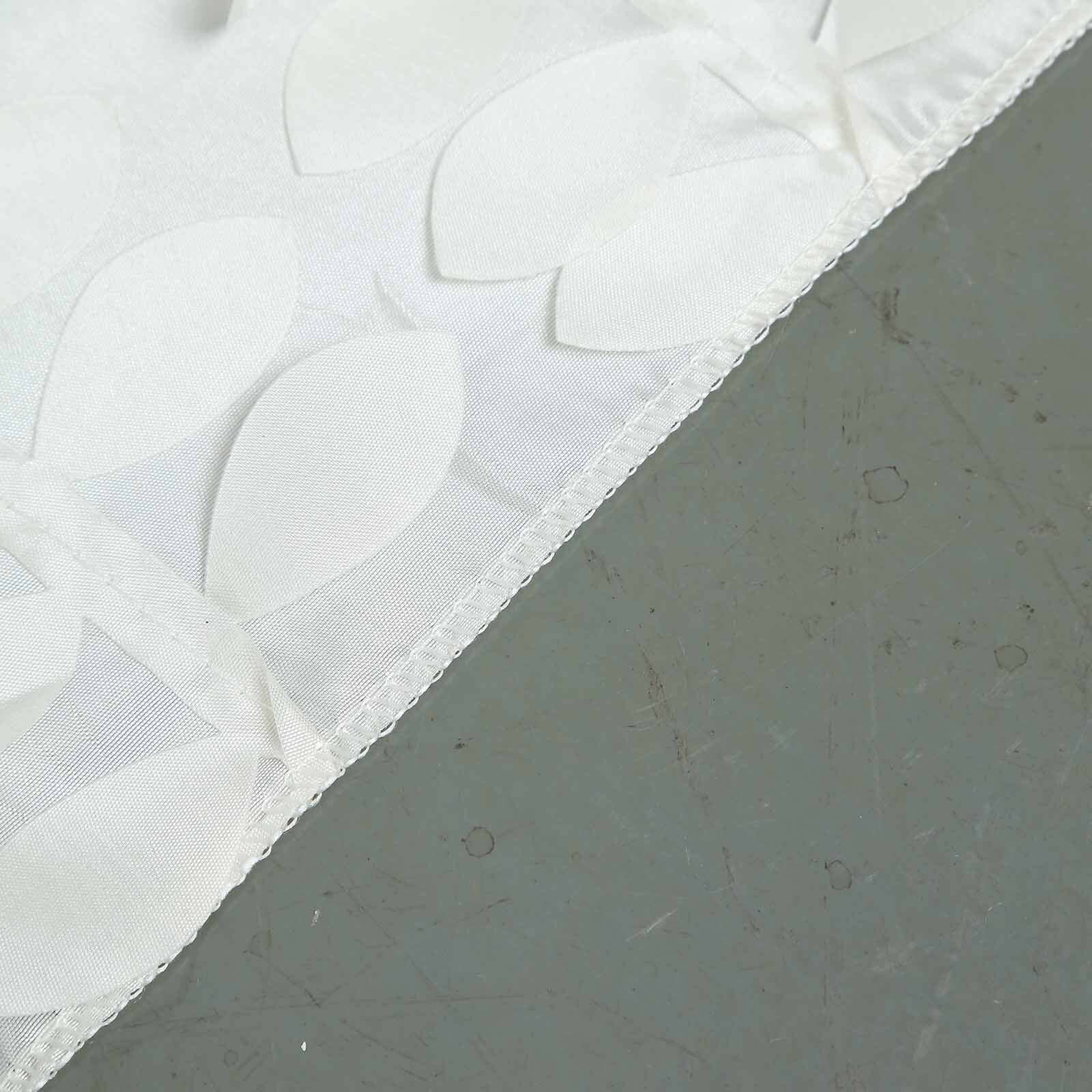 Taffeta Square Tablecloth 54"x54" Ivory - 3D Leaf Petal Table Cover - Image 10