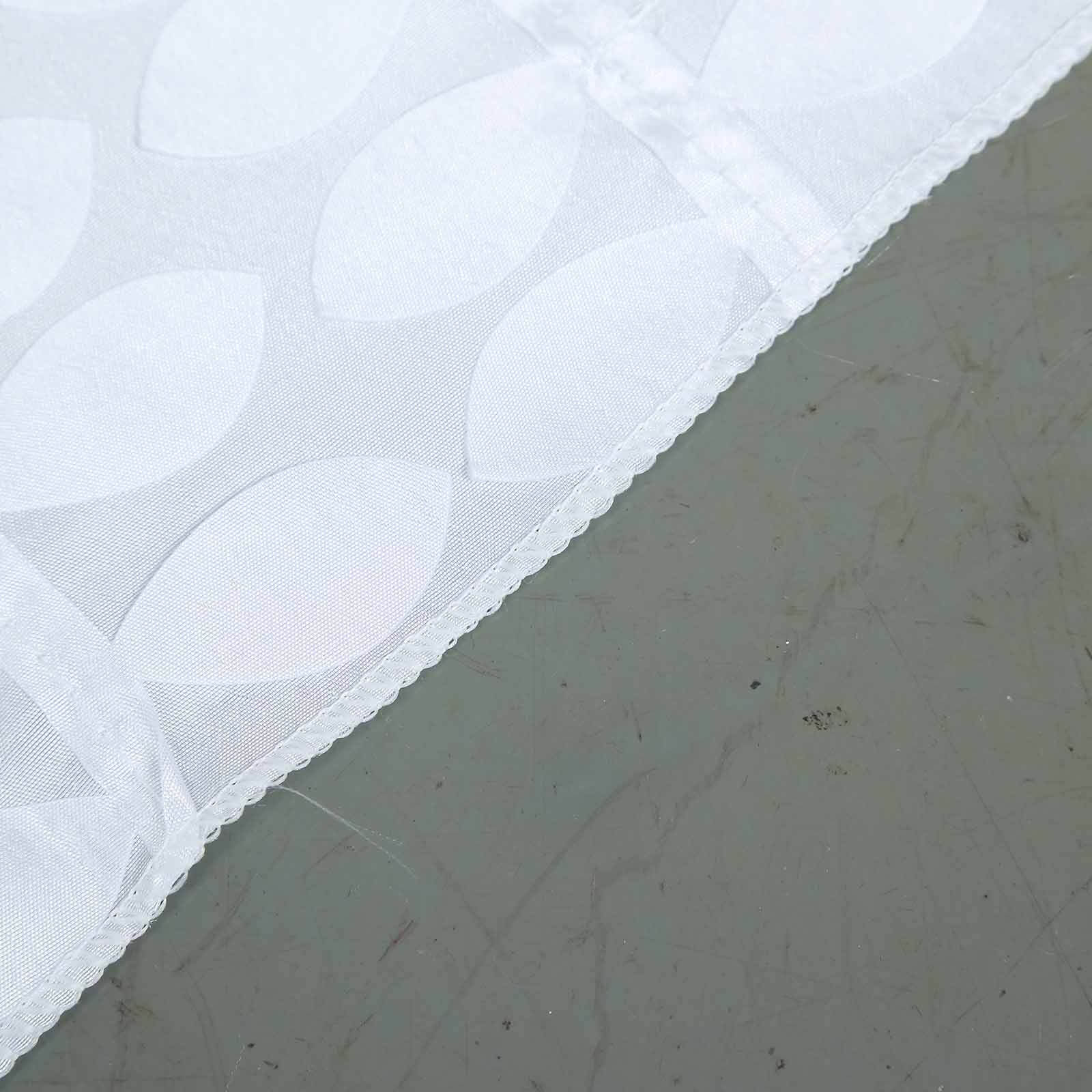 Taffeta Square Tablecloth 54"x54" White - 3D Leaf Petal Design for Upscale Gatherings - Image 10