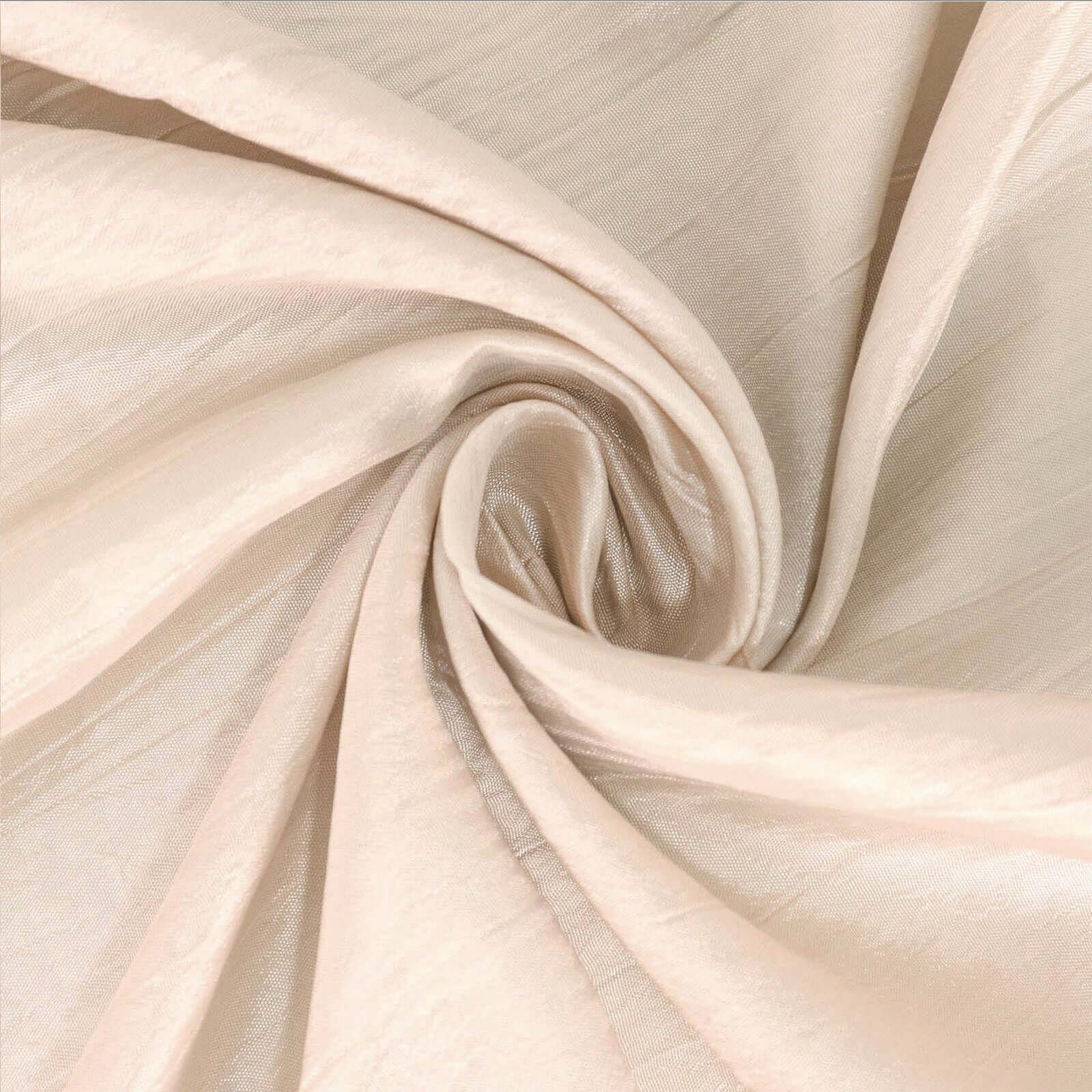 Taffeta Table Overlay 72"x72" Beige - Accordion Crinkle Table Topper - Image 8